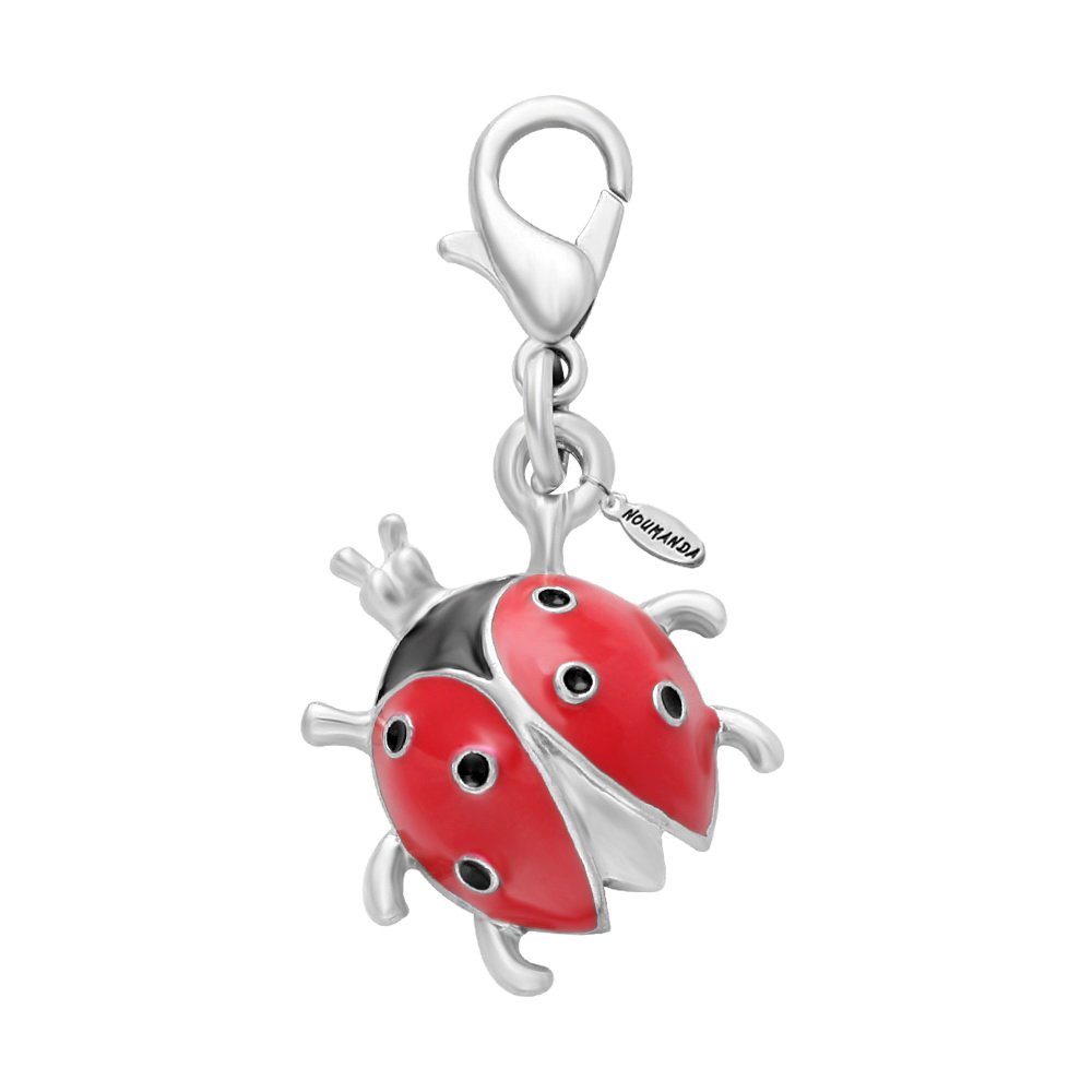 NOUMANDA Tiny Ladybug Charm - Cute Insect Jewelry for Bracelets, Necklaces & Keyrings - Perfect for DIY Crafts, Gifts & Boho Fashion Accessories