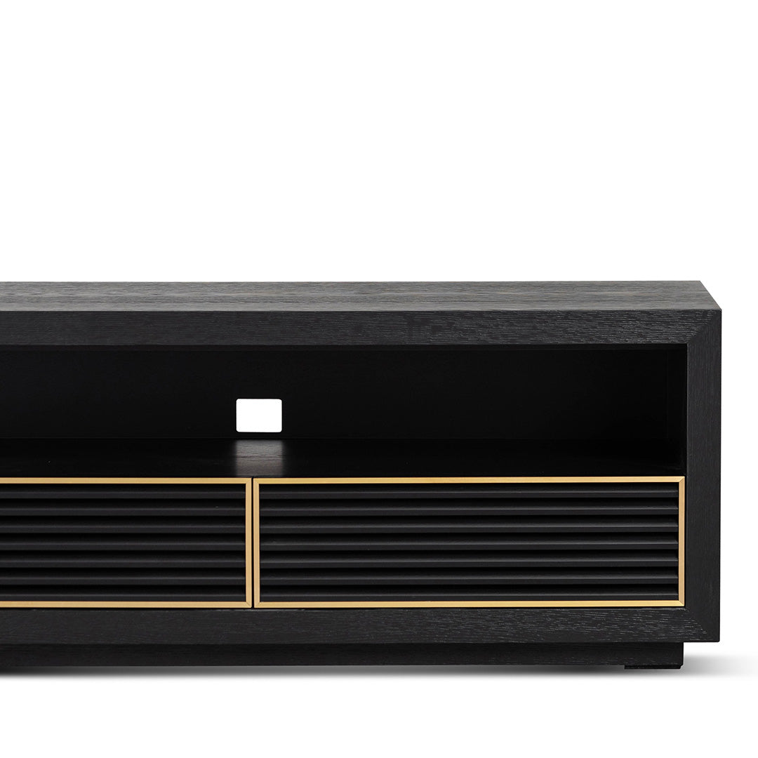 2m TV Stand with Storage - Textured Espresso Black Finish - Modern Entertainment Center for Living Room, Bedroom & Home Theater