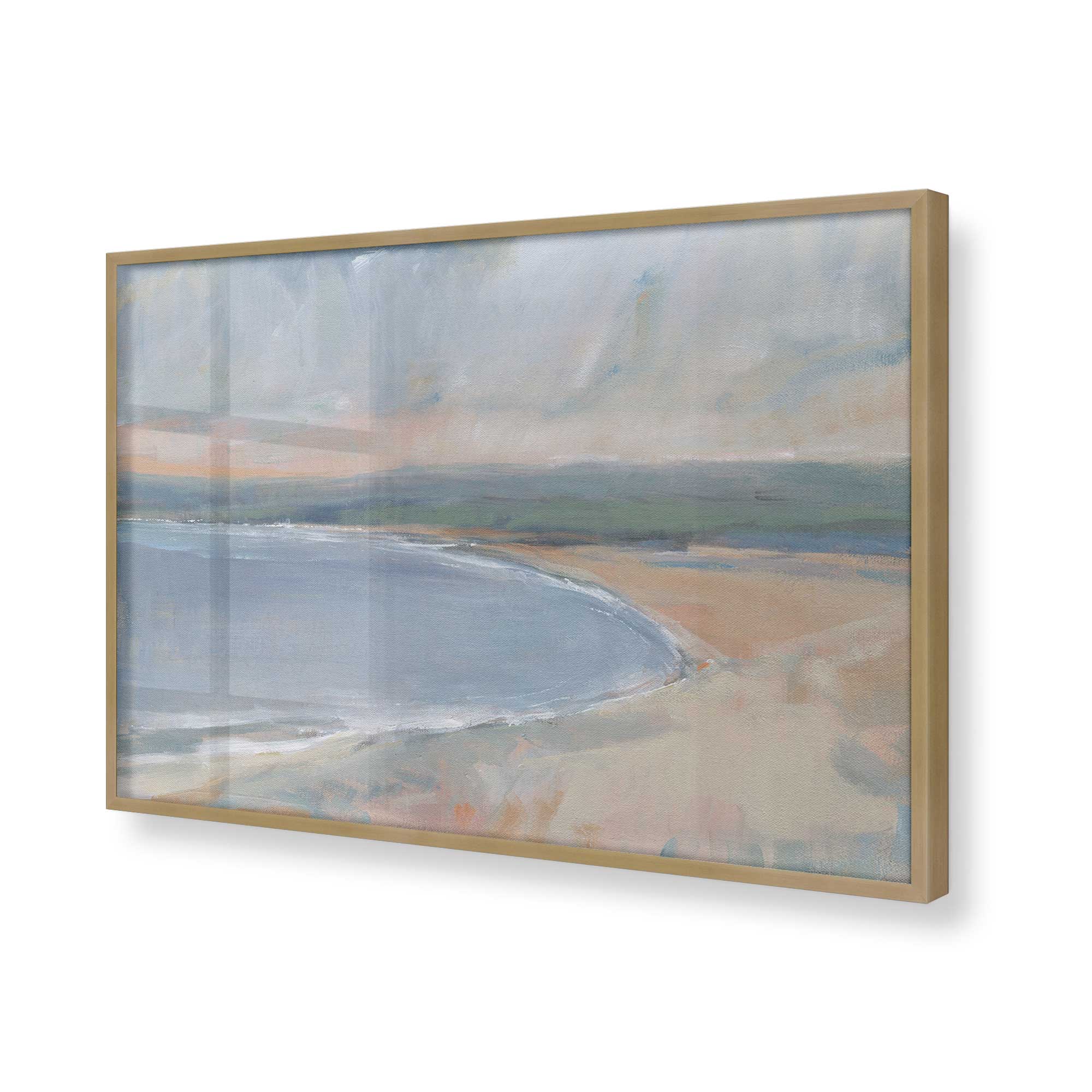 Hazy Beach at Dawn II Print - Stunning Coastal Wall Art for Living Room, Bedroom & Office Decor