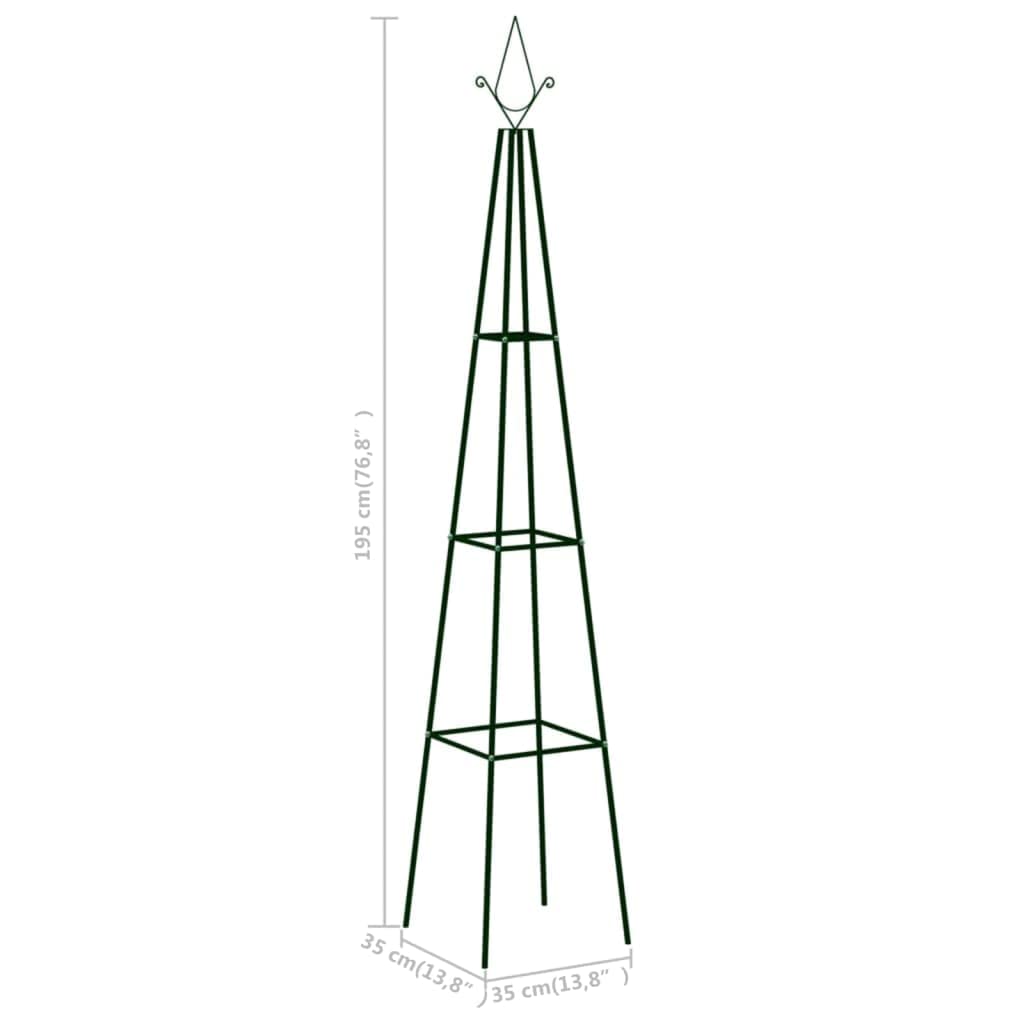 SKM Garden Climbing Plant Trellis - 2 Pack Dark Green Metal Plant Support 13.8