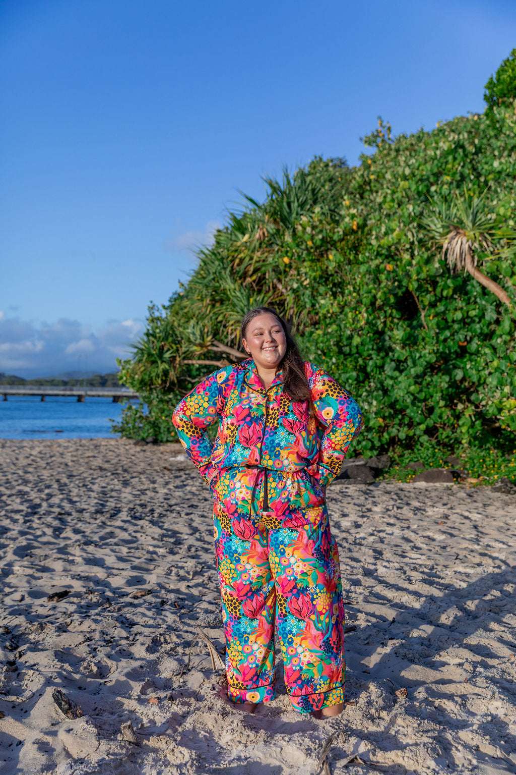 Kasey Rainbow Sundown LS Shirt & Pant Sleepwear Set - Cozy Matching Pajamas for Women | Perfect for Lounging, Sleepovers & Relaxing at Home