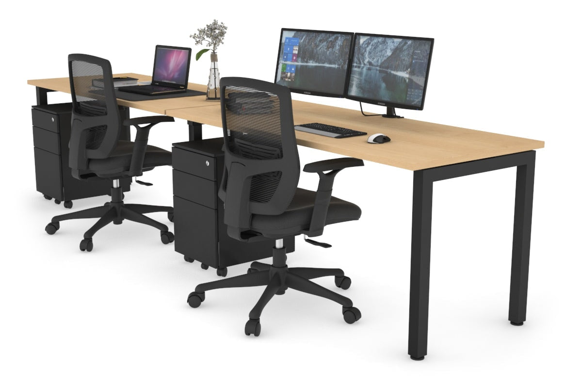 Quadro Square Legs 2-Person Office Workstation Desk - 1600L x 700W - Durable & Spacious for Collaborative Workspaces, Home Offices & Coworking Spaces