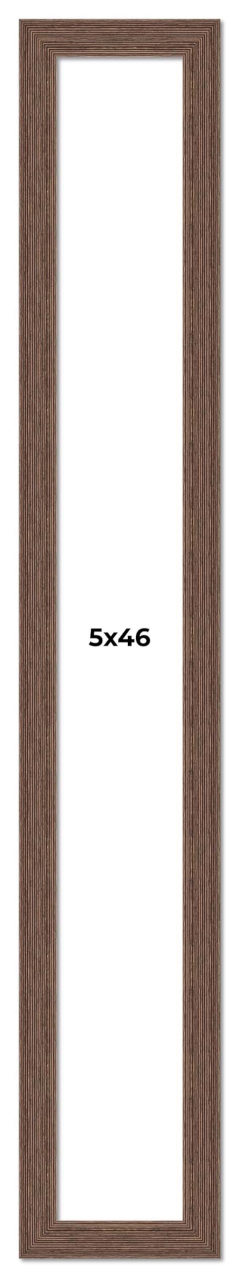 5x46 Inch Distressed Brown Barnwood Picture Frame - Rustic Farmhouse Photo Frame with UV Acrylic Shatter Guard & Acid-Free Backing | Wall Decor, Living Room, Bedroom, Office Display