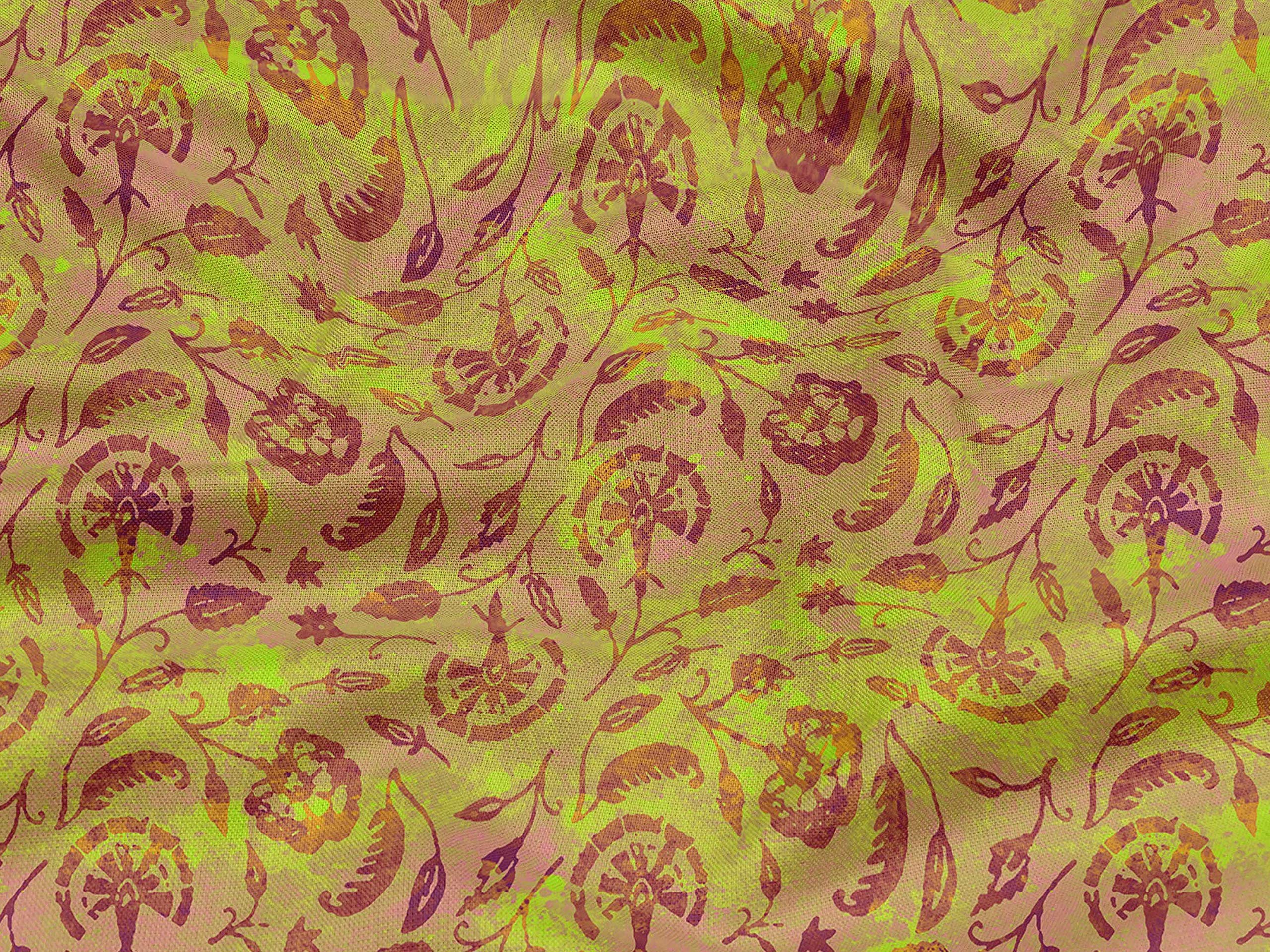 oneOone Rayon Conifer Batik Fabric by The Yard - 56 Inch Wide Printed Sewing Material for DIY Clothing, Dresses, Quilting & Home Decor Projects