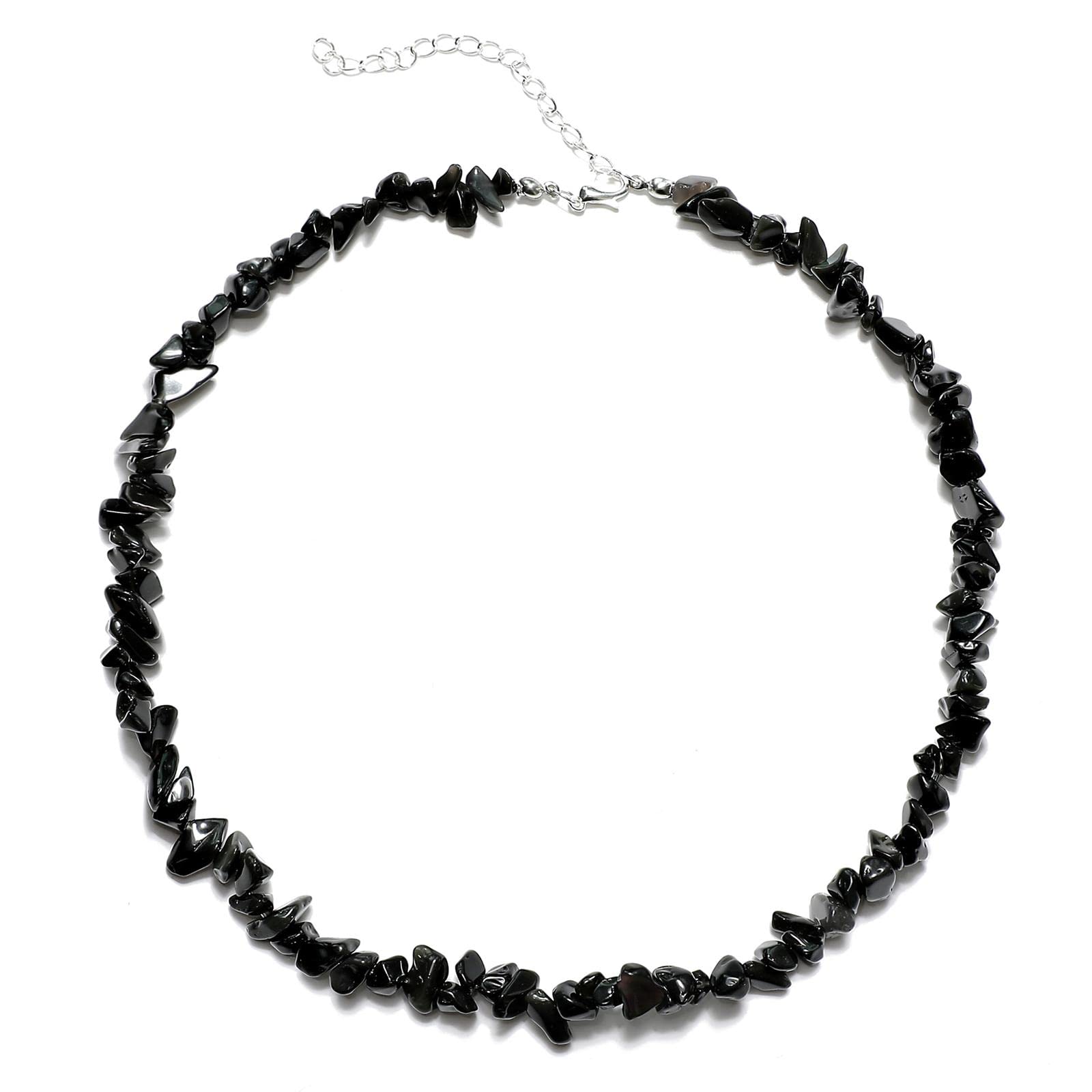 Natural Seed Bead Gemstone Chakra Necklace for Women - Colorful Crystal Healing Chip Choker with Genuine Stones - Perfect for Meditation, Yoga, Spiritual Healing & Everyday Fashion Jewelry