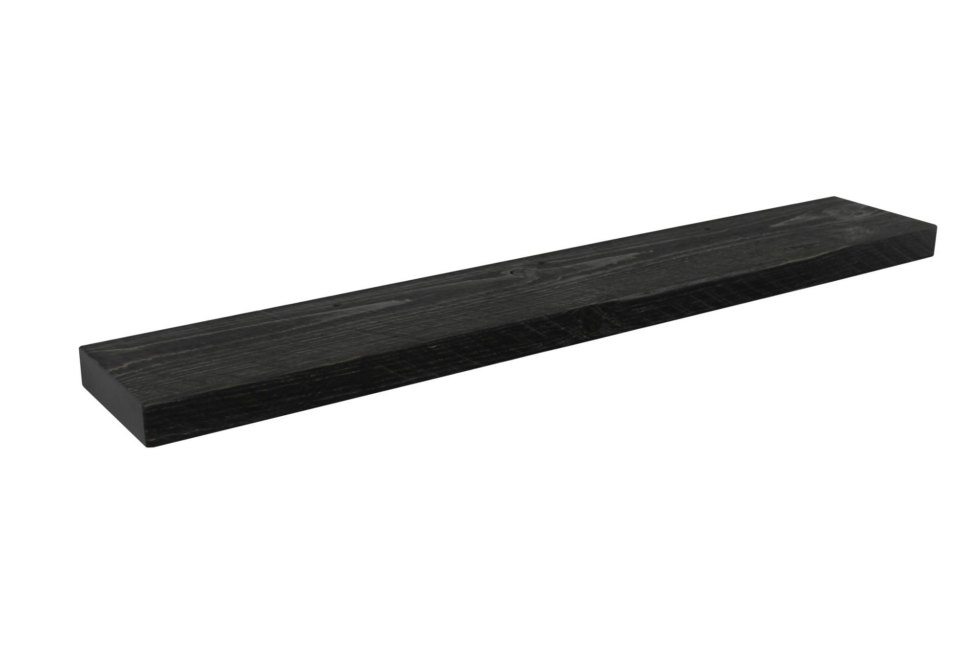 Joel's Antiques - 60 Inch Natural Wood Floating Shelves for Wall - Heavy Duty Rustic Fireplace Mantel & Bookshelf - Black 60x8x2 in - Perfect for Living Room, Bedroom, Office Decor - Wall Mount Shelf for Displaying Books, Photos, Plants and Home Decor