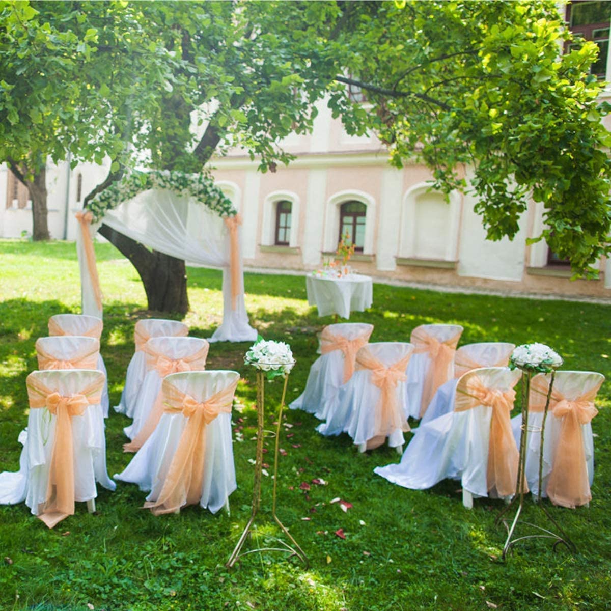 JIUERYY - 100-Piece Organza Ribbon Set for Wedding Chair Sashes, Party Decorations, Birthday Events - 17 x 275 cm - Perfect for Ceremonies, Bridal Showers & Gift Wrapping
