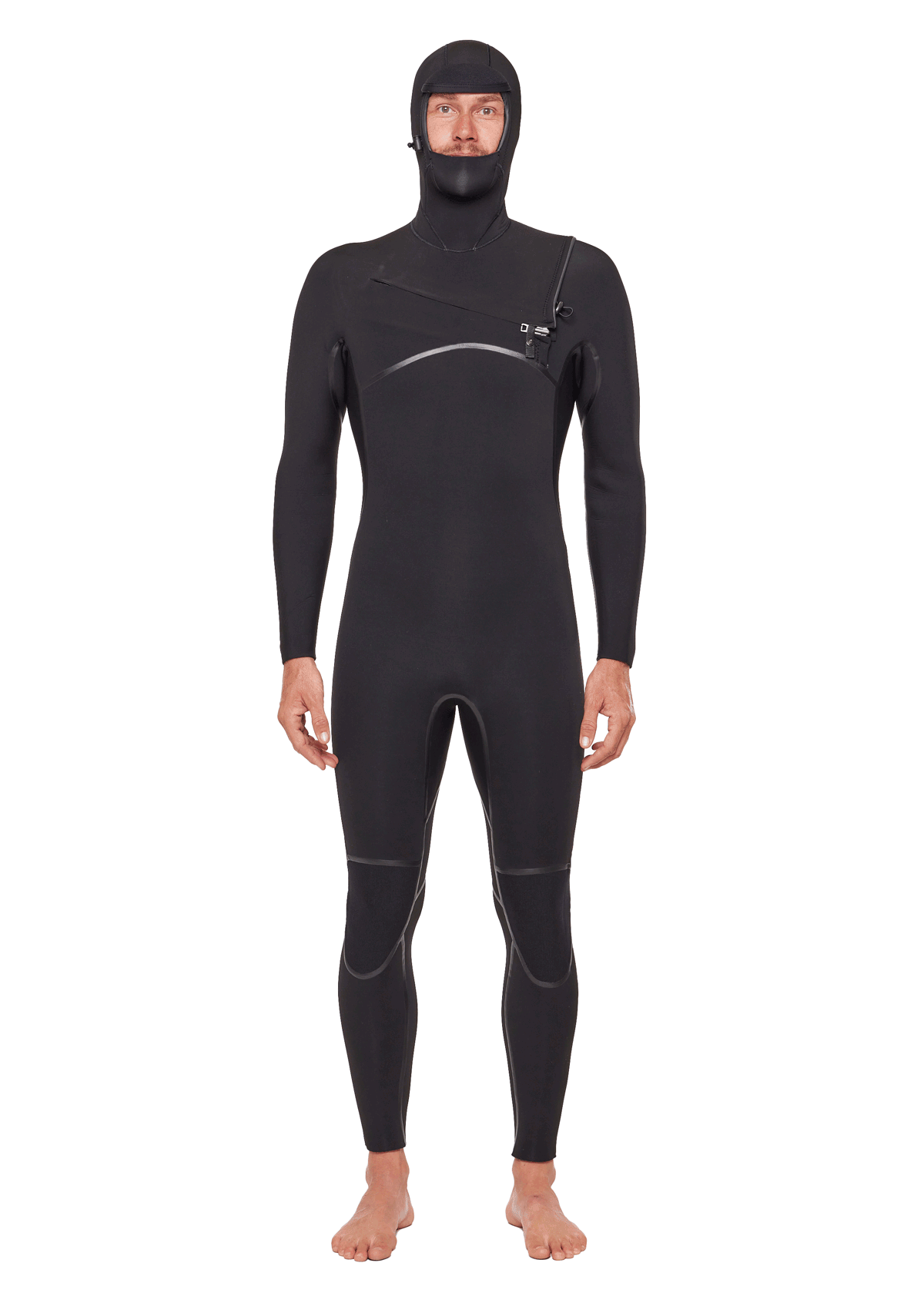 4/3mm Hooded Liquid Sealed Thermal Chest Zip Wetsuit for Men & Women - Scuba Diving, Surfing, Snorkeling in Cold Water