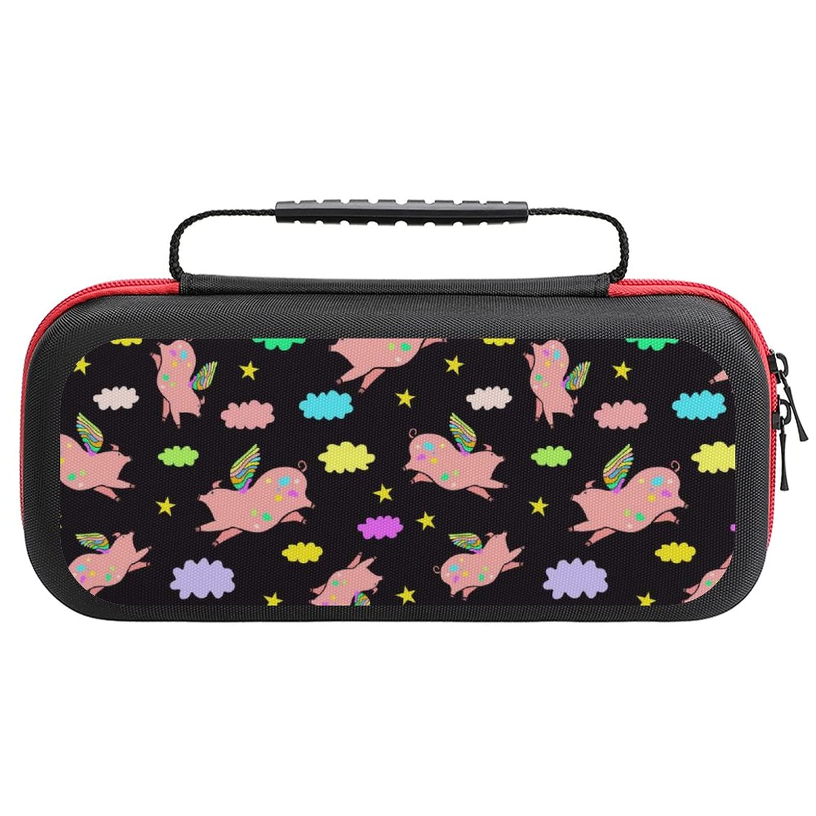 Flying Pigs Printed Nintendo Switch Lite Carrying Case - Portable Travel Storage Bag for Switch Lite & Accessories - Perfect for Gaming On-The-Go & Travel Protection