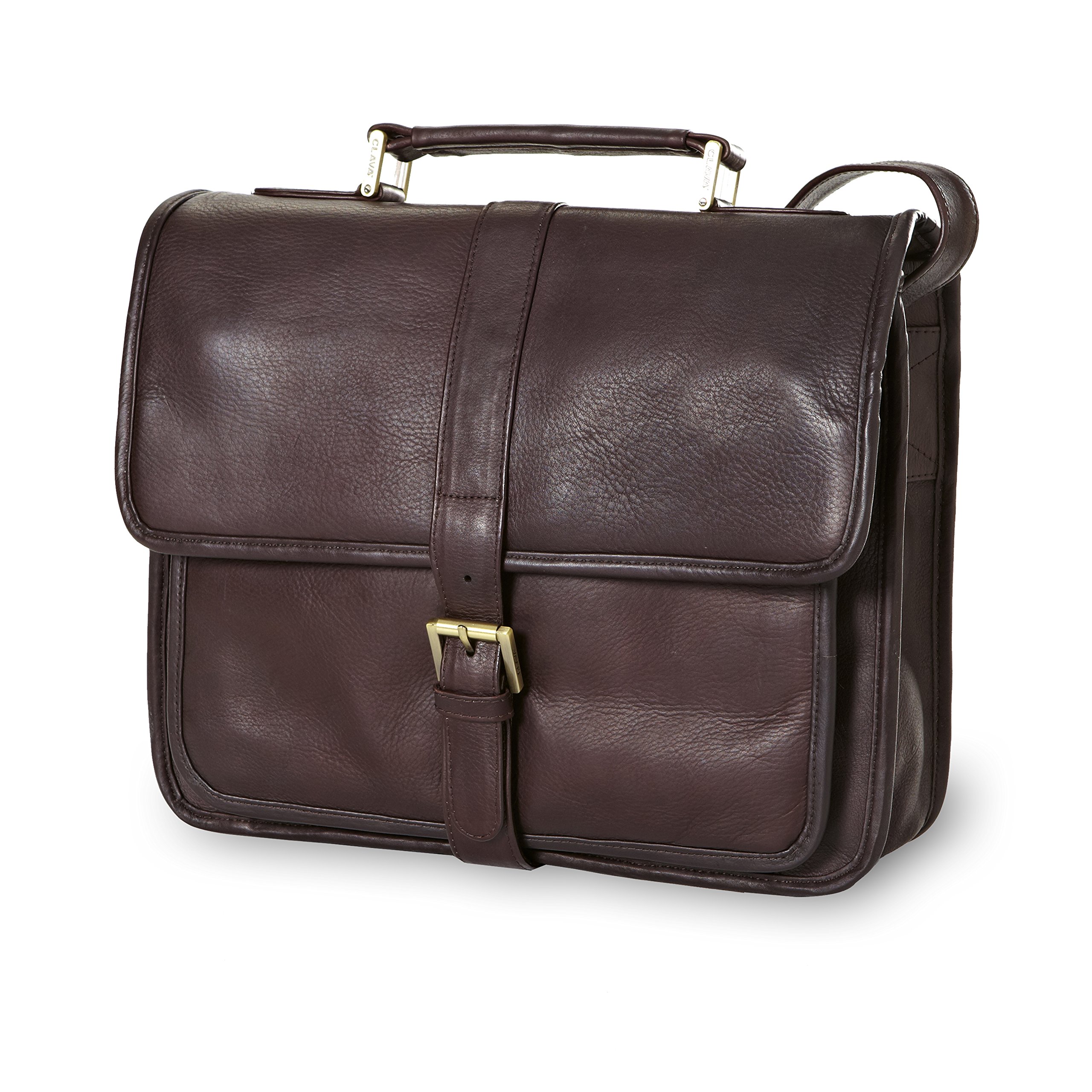 Professional Vachetta Leather Briefcase for School & Office - Cafe Brown - Perfect for Business, Work & College Students