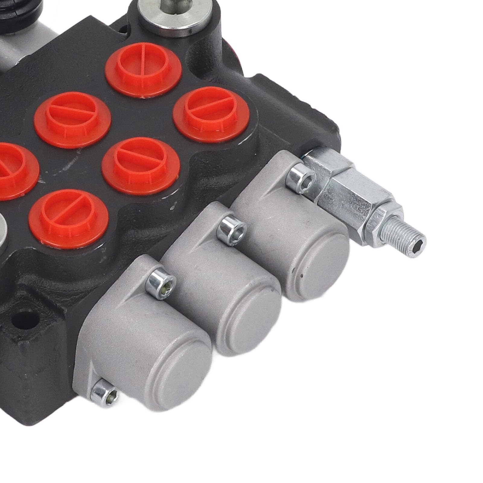 Eujgoov 3 Spool Hydraulic Control Valve - Double Acting Cast Iron Loader Valve P40-3OT for Tractors, Excavators & Heavy Equipment Hydraulic Systems