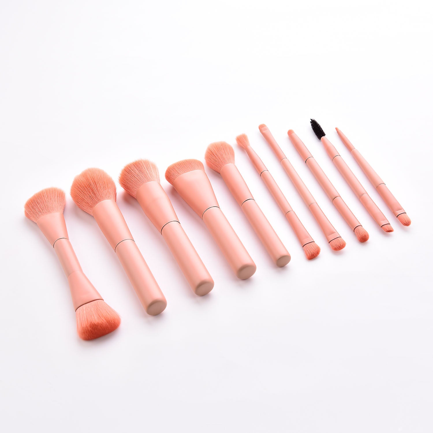 10-Piece Professional Makeup Brush Set for Foundation, Blending, Contouring - Perfect for Everyday Makeup & Travel Beauty Kit