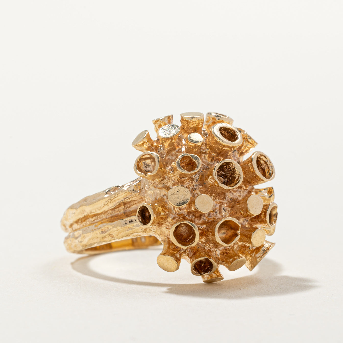 14K Yellow Gold Cocktail Ring for Women - Size 6.5 - Elegant Statement Jewelry for Parties, Weddings & Special Occasions