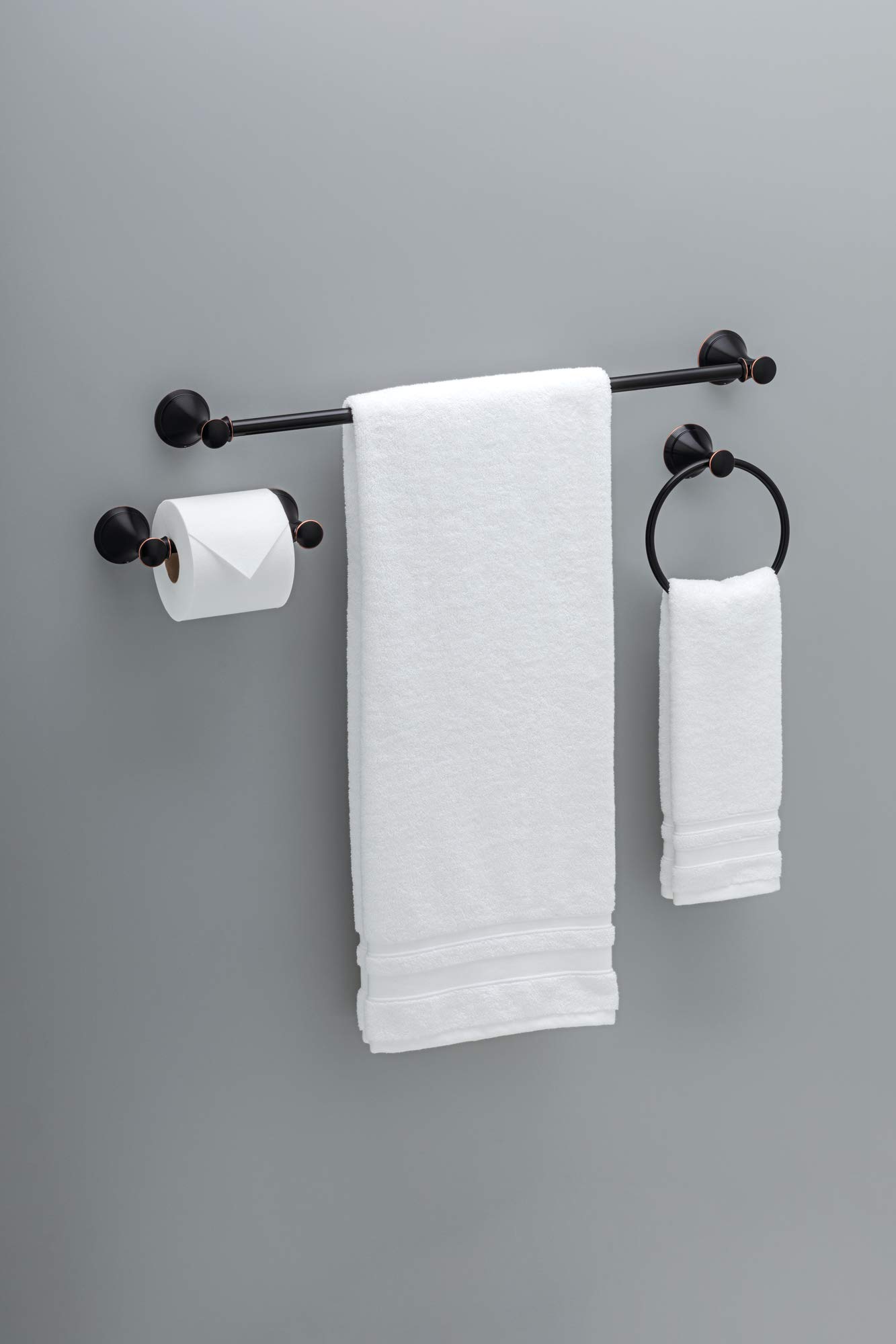 Delta Faucet Carlisle 3-Piece Bath Accessory Set in Oil Rubbed Bronze - Soap Dispenser, Toothbrush Holder & Tumbler - Modern Bathroom Decor for Vanity Countertop Organization