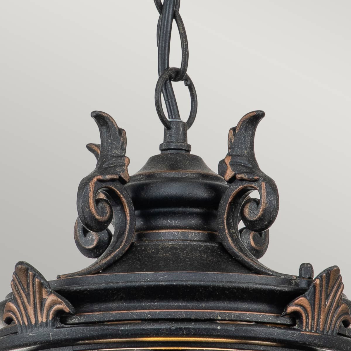 Baltimore 1 Light Medium/Large Chain Lantern in Weathered Bronze - IP44 Rated E27 Outdoor Hanging Light for Porch, Garden & Patio Decor