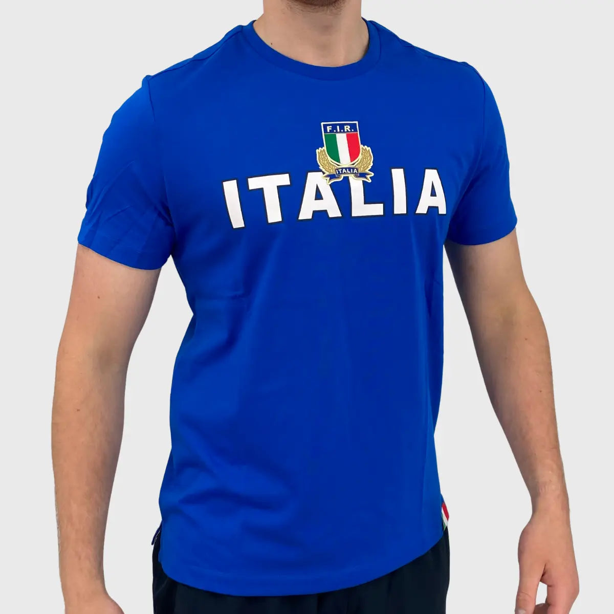 Macron Italy Rugby Cotton T-Shirt - Royal Blue - Official Fan Jersey for Rugby Matches & Casual Wear