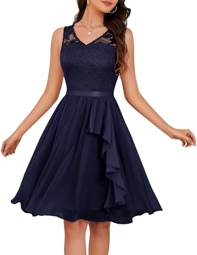 Navy-lace Chiffon