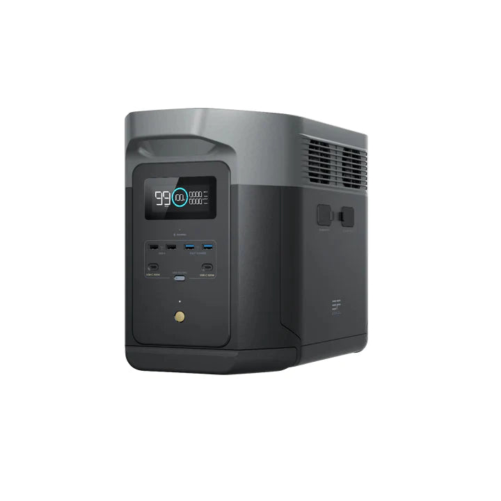 EcoFlow DELTA 2 MAX 2000Wh Portable Power Station with 800W Alternator Charger & 160W Solar Panel - Perfect for Camping, RV Trips, and Emergency Backup Power
