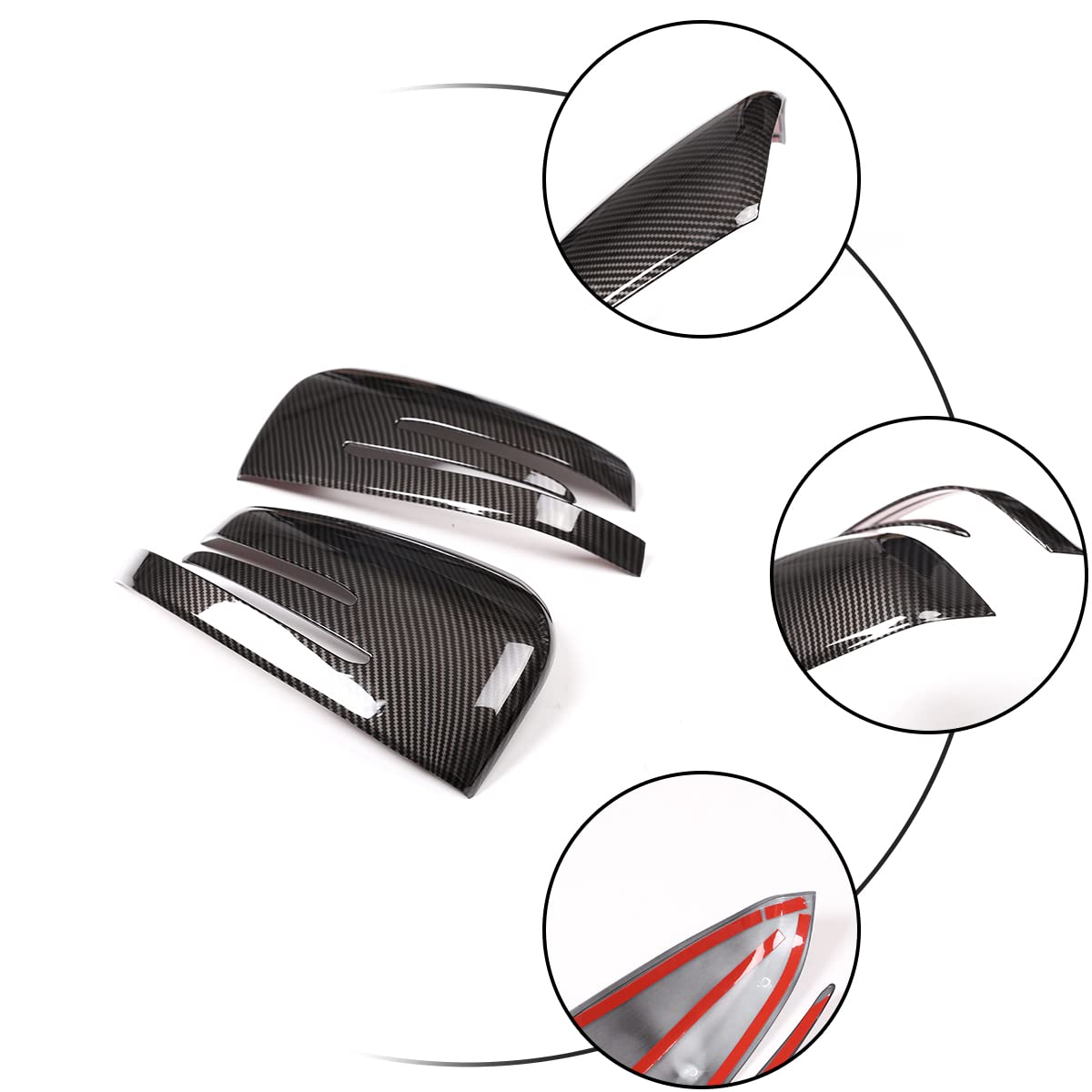 **Mercedes-Benz ML GL GLE GLS Car Side Mirror Cover Trim - ABS Carbon Fiber Pattern Protection Accessory - Enhances Style & Durability for Off-Road & Urban Driving**