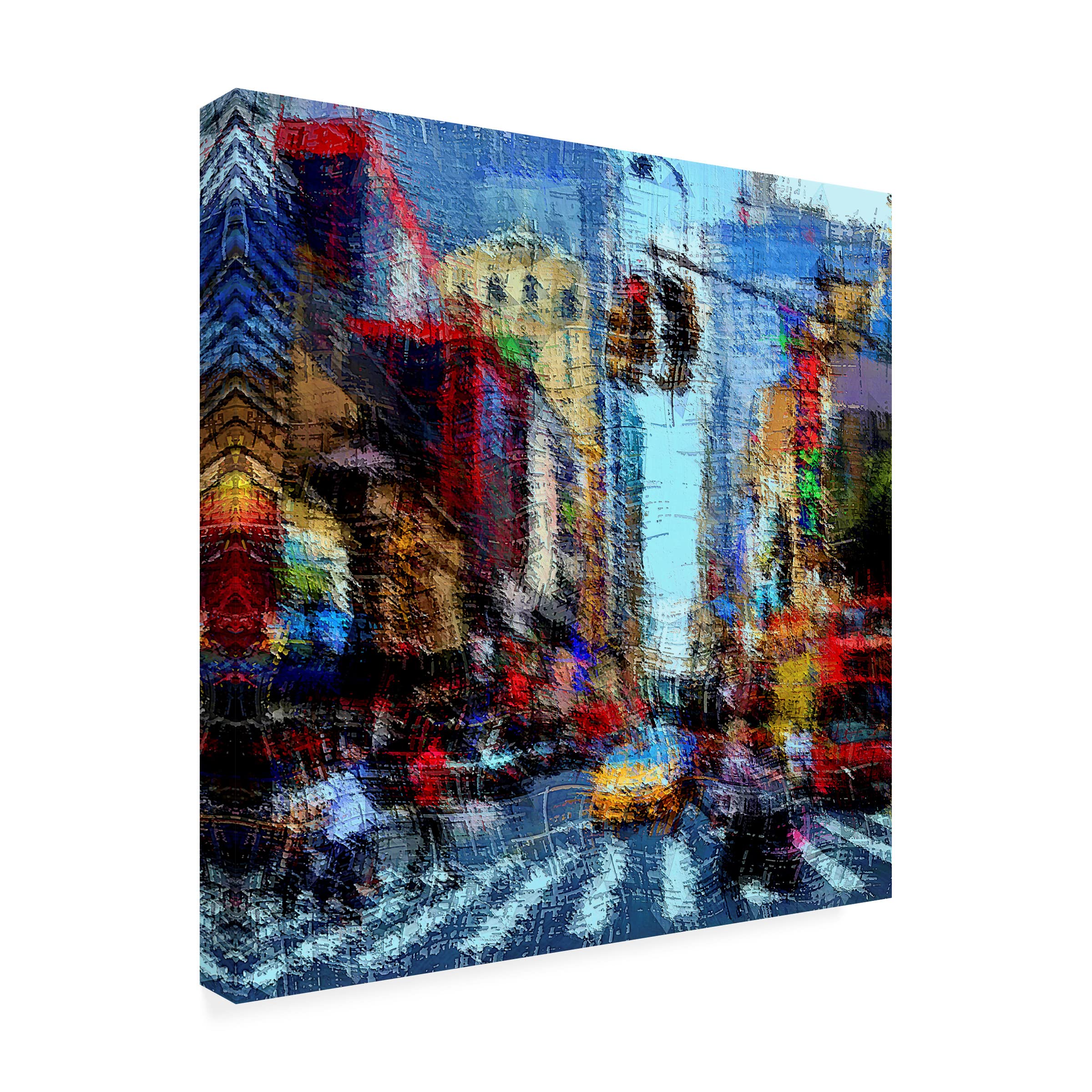 David Manlove 'Street A' Canvas Art Print - Modern Urban Wall Decor for Living Room, Bedroom & Office | Trademark Fine Art Collection