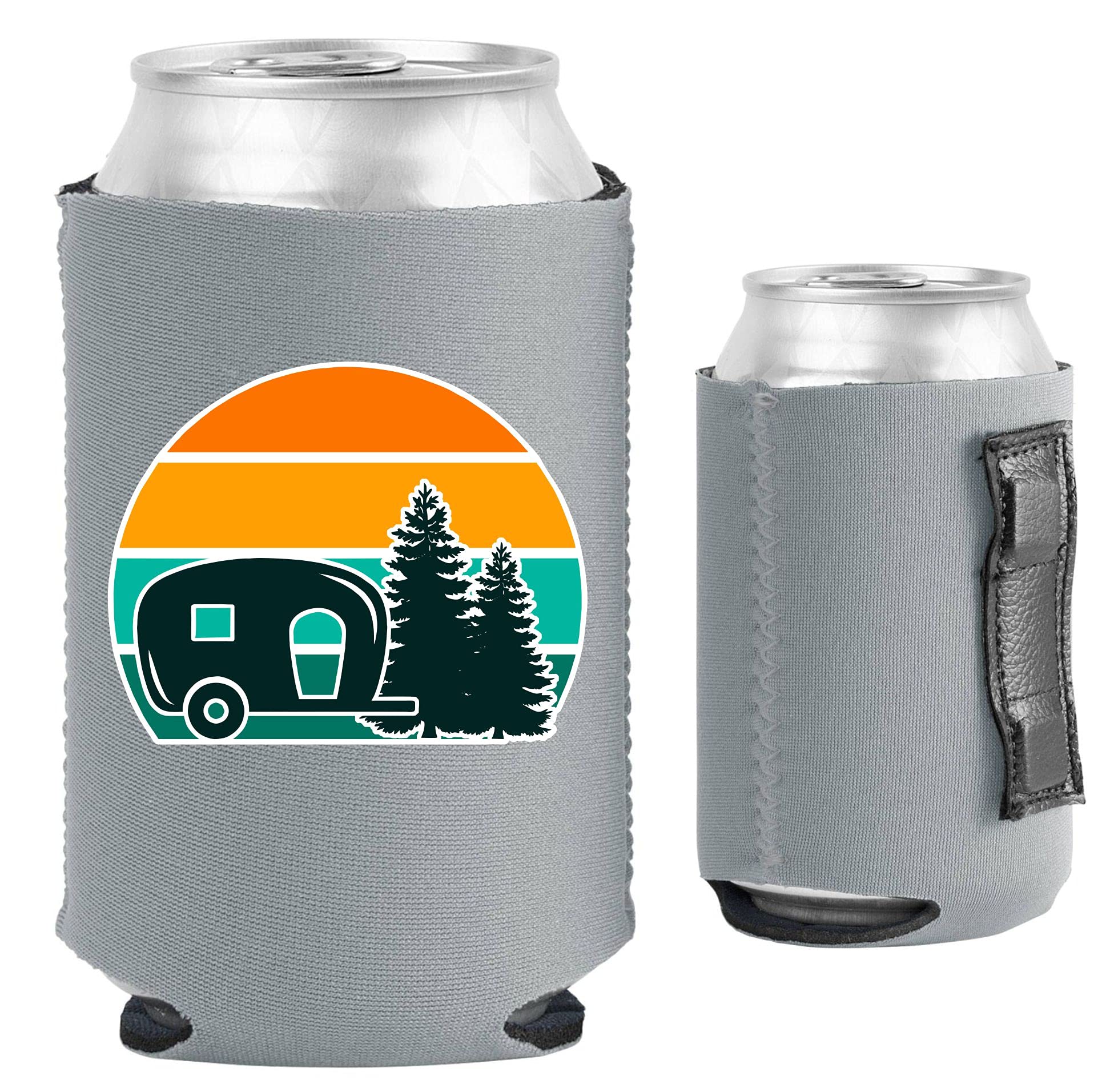 Vintage Camper Magnetic Can Cooler (1-Pack, Gray) - Perfect for Camping, Picnics, and Outdoor Adventures