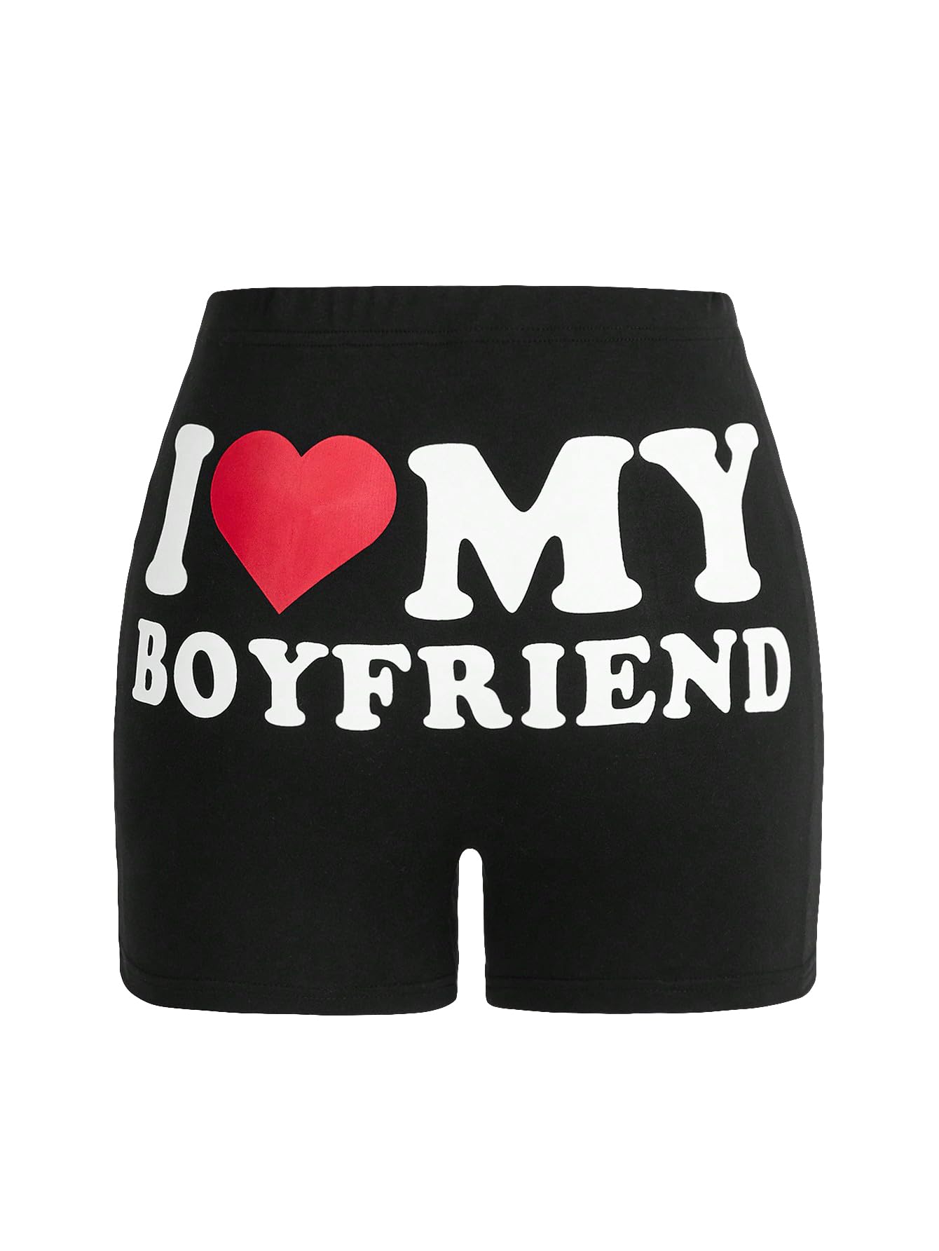 Floerns Women's High Waist Workout Shorts - Elastic Letter Print Athletic Gym Shorts for Running, Yoga & Casual Wear