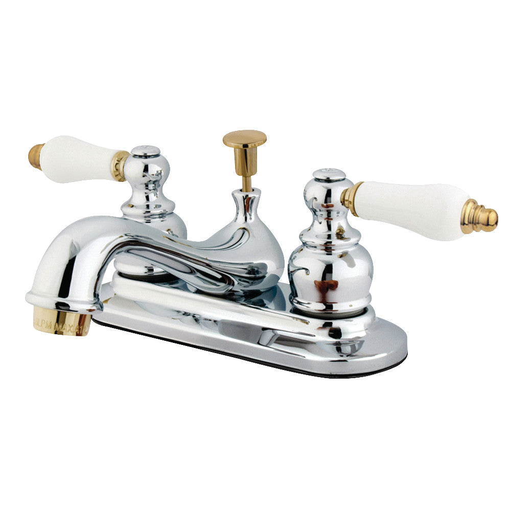 Kingston Brass KB604B 4-Inch Centerset Bathroom Faucet - Chrome Finish, Single Handle for Sink & Vanity - Perfect for Modern Bathrooms & Powder Rooms