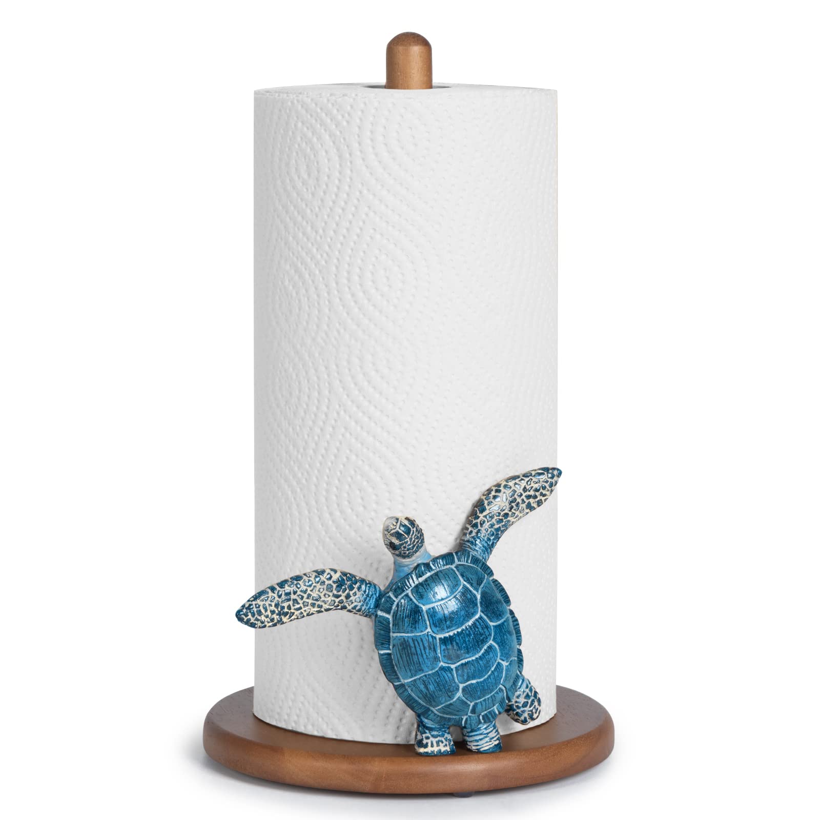 Sea Turtle Paper Towel Holder - Coastal Beach House Decor, Unique Bathroom & Kitchen Accessory, Funny Cute Gift for Women - Perfect for Beach Themed Homes, Vacation Rentals & Coastal Style Kitchens
