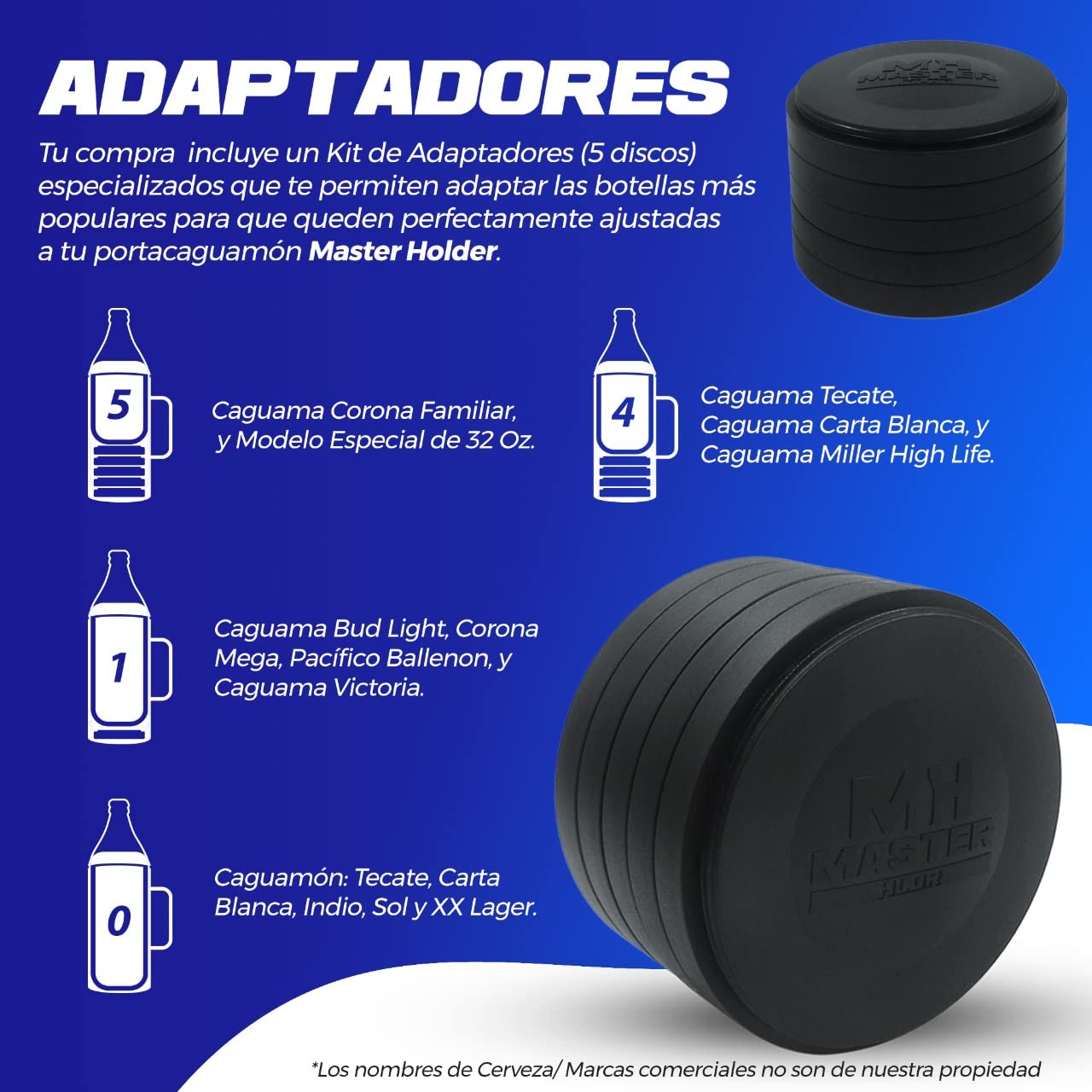 Portable Caguamon Master Holder 1.2L with Laser Personalization (Black) - Perfect for Outdoor Adventures, Camping & Beach Parties