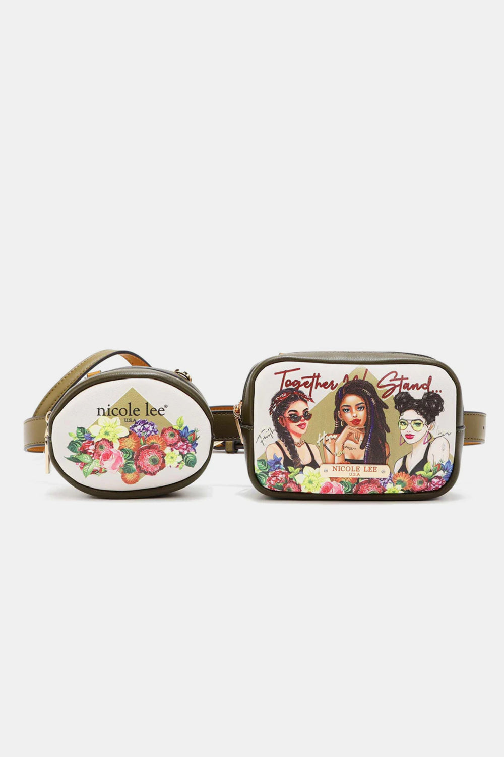 Nicole Lee USA Double Pouch Waist Bag - Hands-Free Crossbody Fanny Pack for Travel, Hiking & Outdoor Activities
