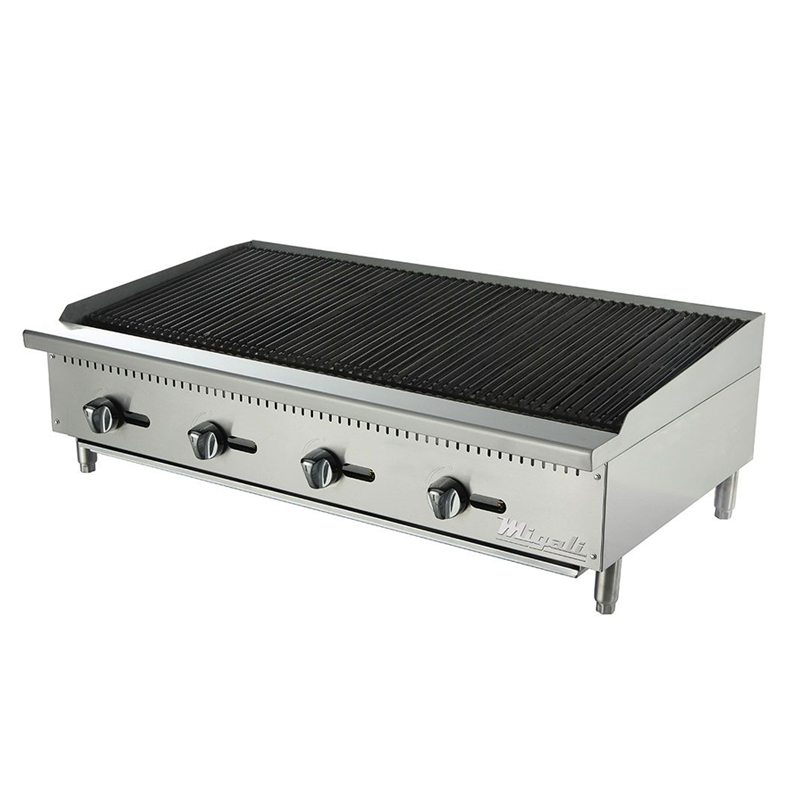 Migali C CR48 Commercial 48-Inch Wide Char Rock Broiler - 140,000 BTU for High-Volume Grilling & Restaurant Use