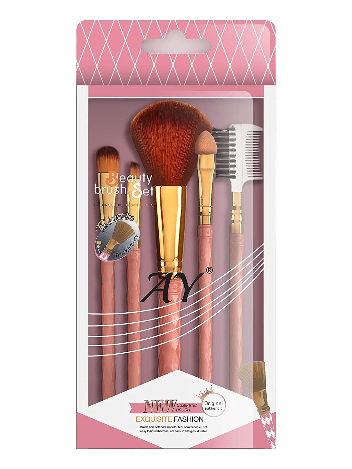 Professional Synthetic Makeup Brush Set - 5 Piece Foundation, Blending & Blush Brushes for Flawless Face Makeup | Perfect for Daily Use, Travel & Professional Makeup Artists