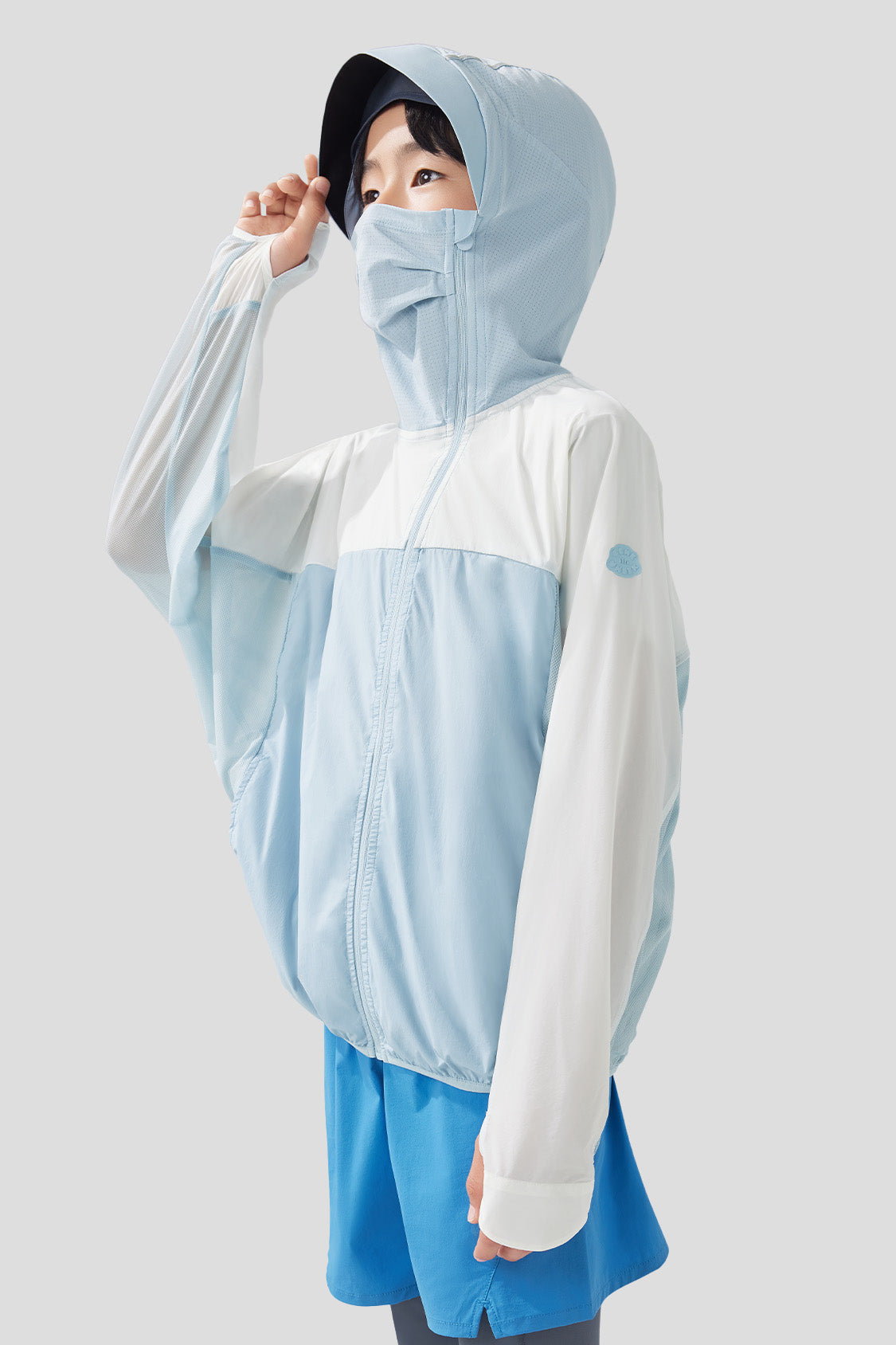 Kids' Lightweight Packable Sun Protection Jacket UPF50+ - Waterproof Windproof Hooded Jacket for Outdoor Activities, Beach, Hiking & Travel