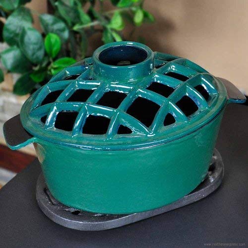 2.2 qt Enamel Woodstove Steamer with Lattice Top - Durable Cast Iron Pot for Cooking, Steaming & Serving - Perfect for Soups, Stews & Holiday Meals