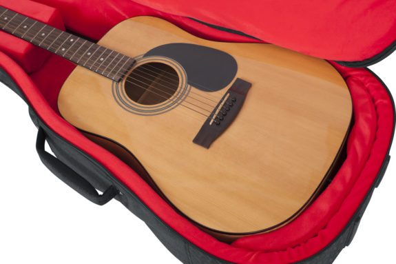 Gator GT ACOUSTIC BLK Transit Gig Bag for Acoustic Guitar - Lightweight Padded Case with Shoulder Straps, Perfect for Travel, Gigging & Music Performances