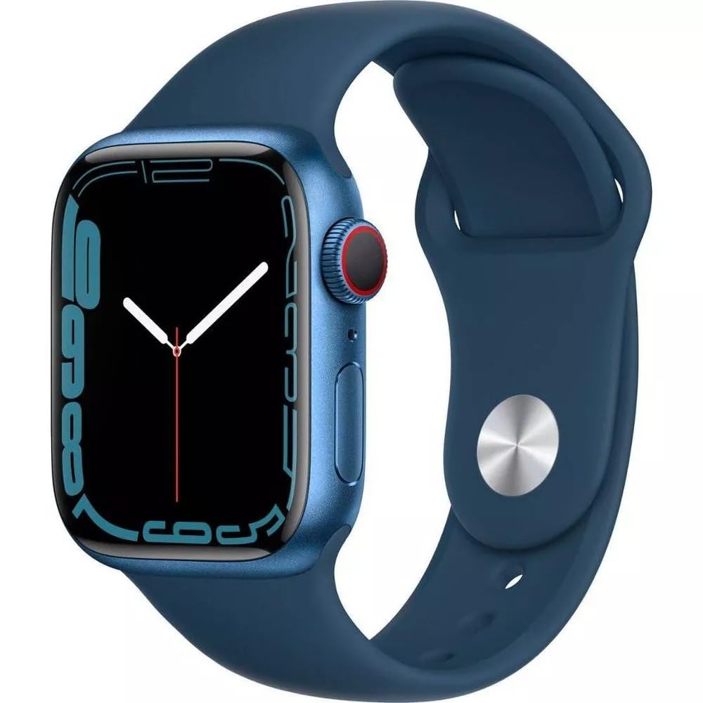 Apple Watch Series 7 GPS + Cellular 45mm - Blue Aluminum Case with Abyss Blue Sport Band (Renewed) | Smartwatch for Fitness Tracking, Heart Rate Monitoring & iPhone Connectivity | Perfect for Workouts, Running & Daily Wear