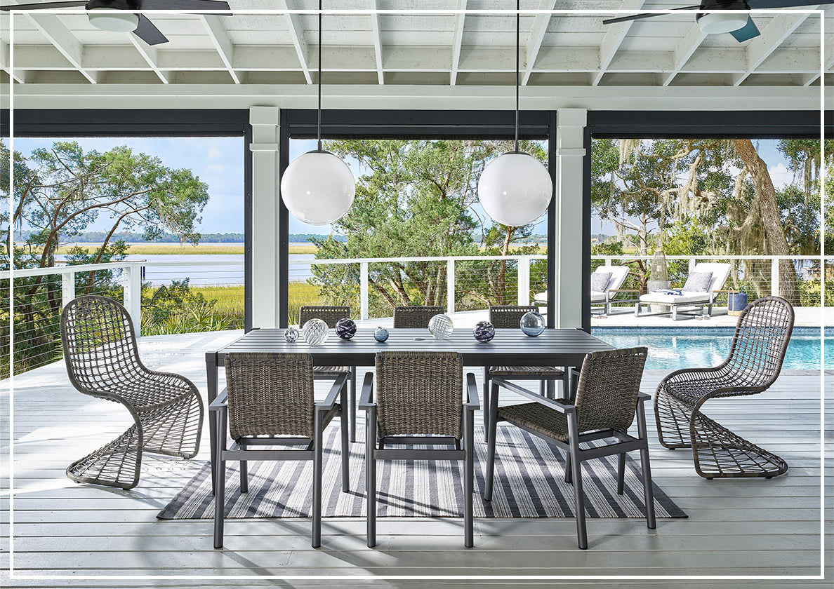 Universal Coastal Living Outdoor Del Mar Dining Chair - Brindle Wicker Finish - Waterproof & Durable for Patio, Poolside, and Beach House Dining Areas