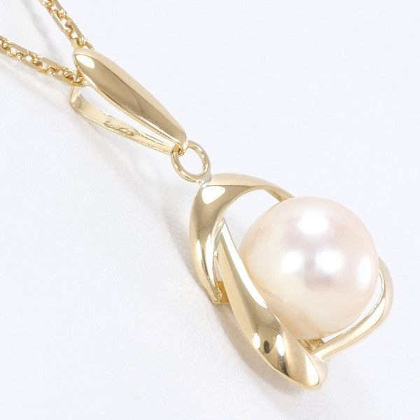 18K Yellow Gold Pearl Necklace for Women - Elegant & Timeless Jewelry Gift for Birthday, Anniversary, Wedding, or Special Occasions