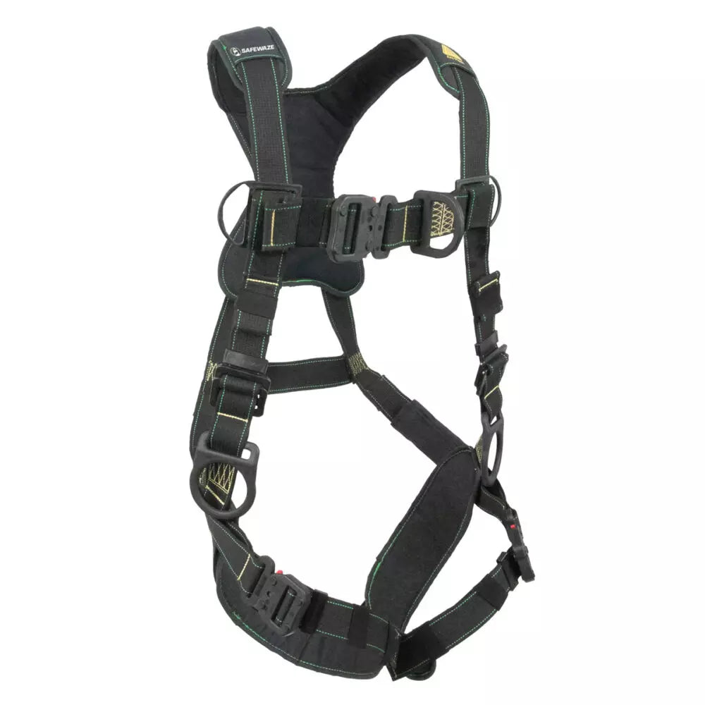 Arc Flash Full Body Harness with DE 3D, DE QC Chest, DE FD & DE QC Legs - Heavy Duty Fall Protection for Construction, Roofing & Industrial Work Safety