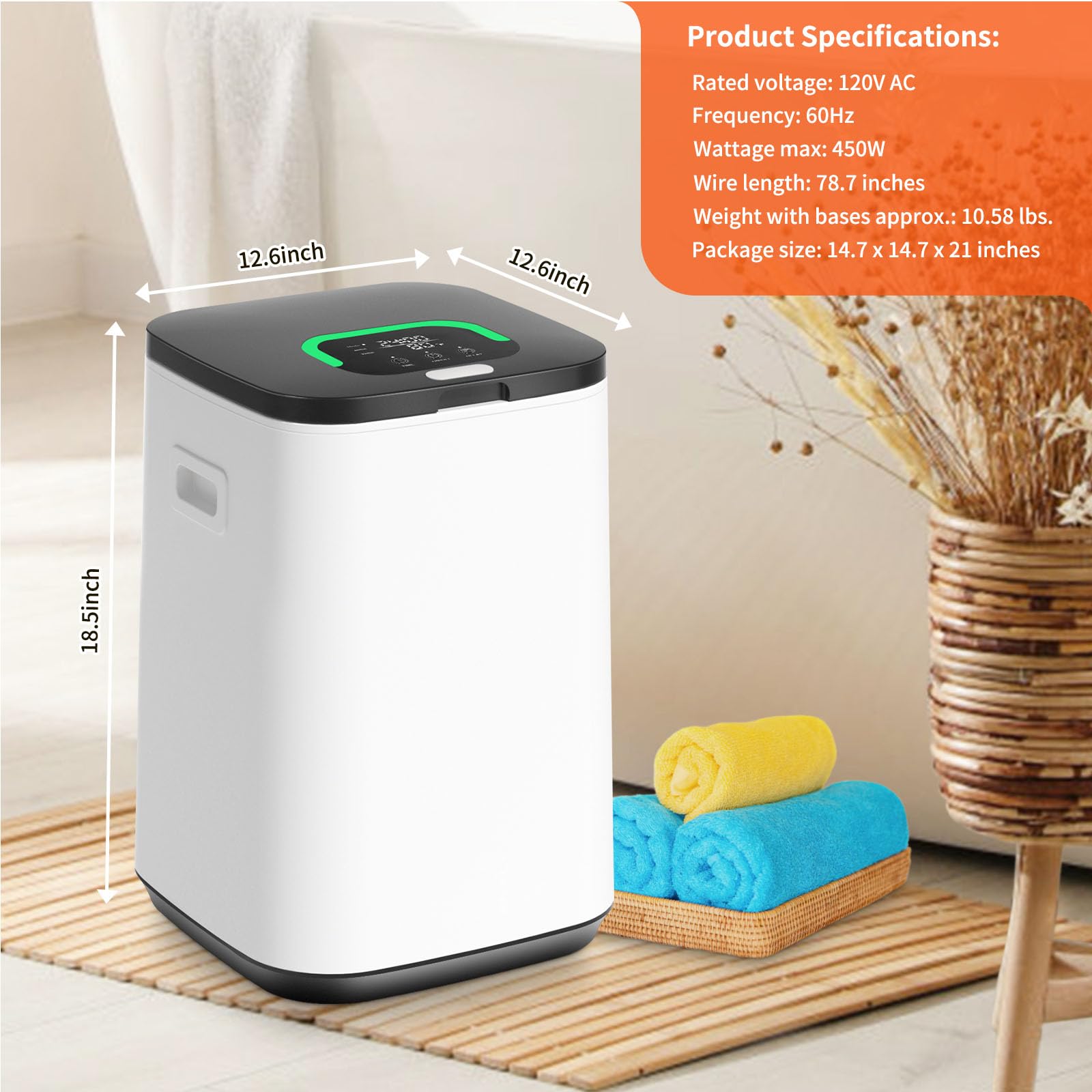 Premium 23L Electric Towel Warmer for Bathroom - LED Display, Child Lock, Adjustable Timer (20/40/60 Min) - Perfect Housewarming Gift for Moms & Home Spa Relaxation
