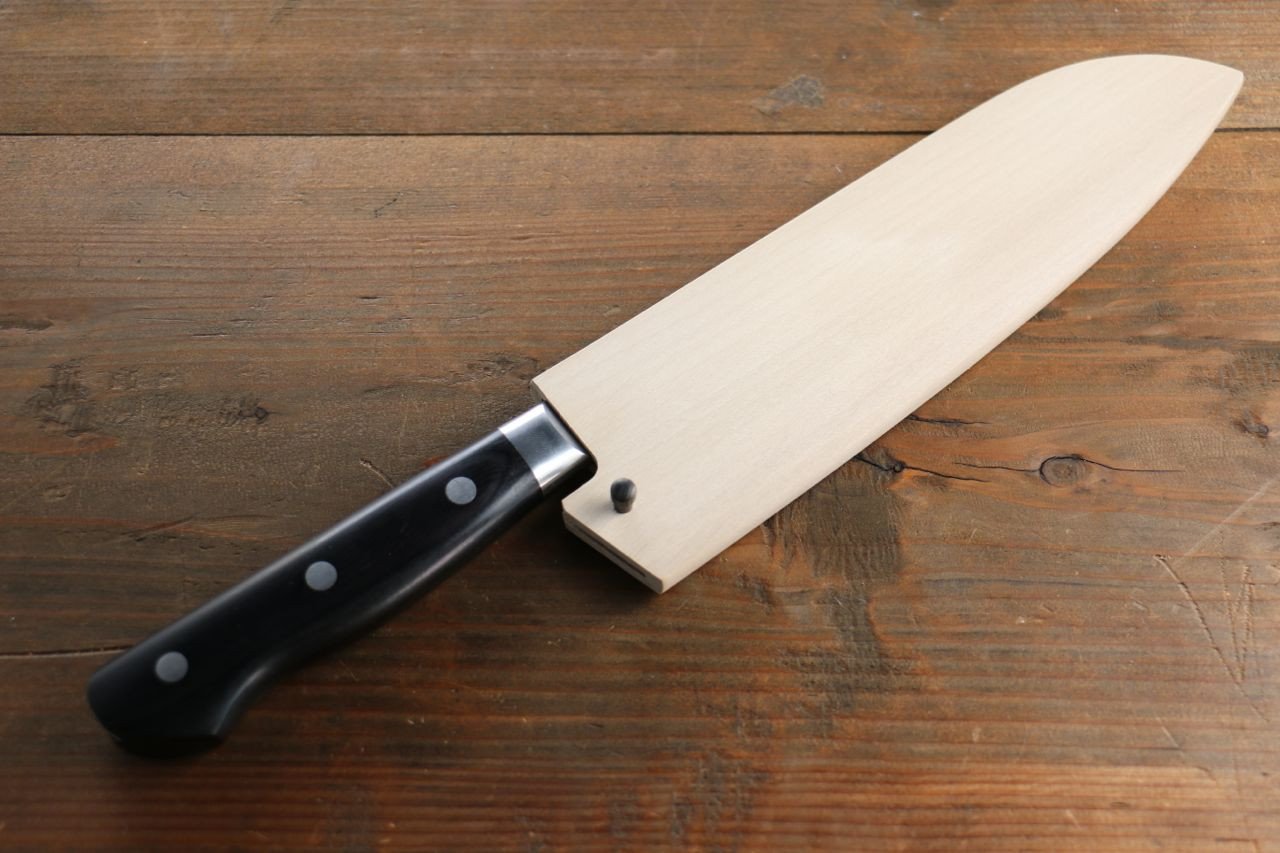 Premium Magnolia Saya Sheath for 180mm Santoku Knife - Wooden Pin Protection - Perfect for Japanese Kitchen Knives, Home Chefs & Professional Cooking