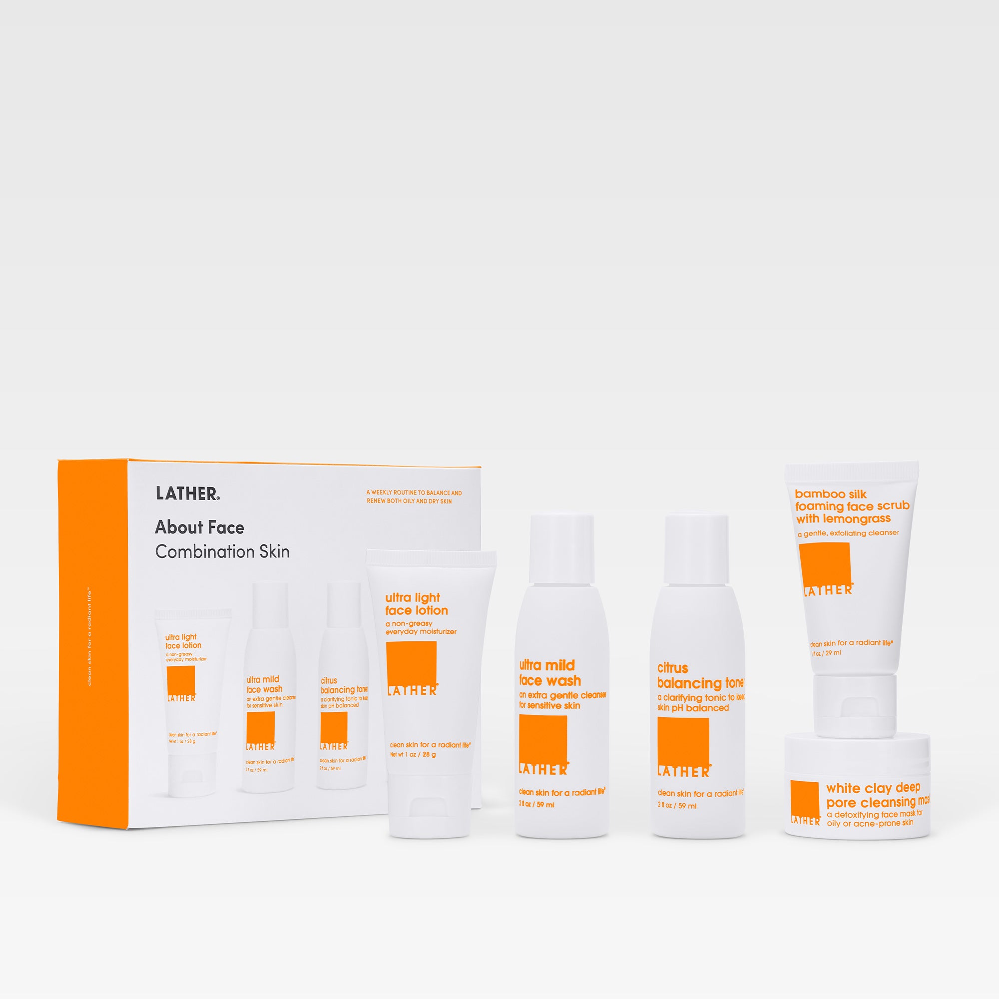About Face Combination Skin Kit - Hydrating & Balancing Skincare Set for Oily & Dry Skin | Perfect for Daily Routine & Travel Skincare