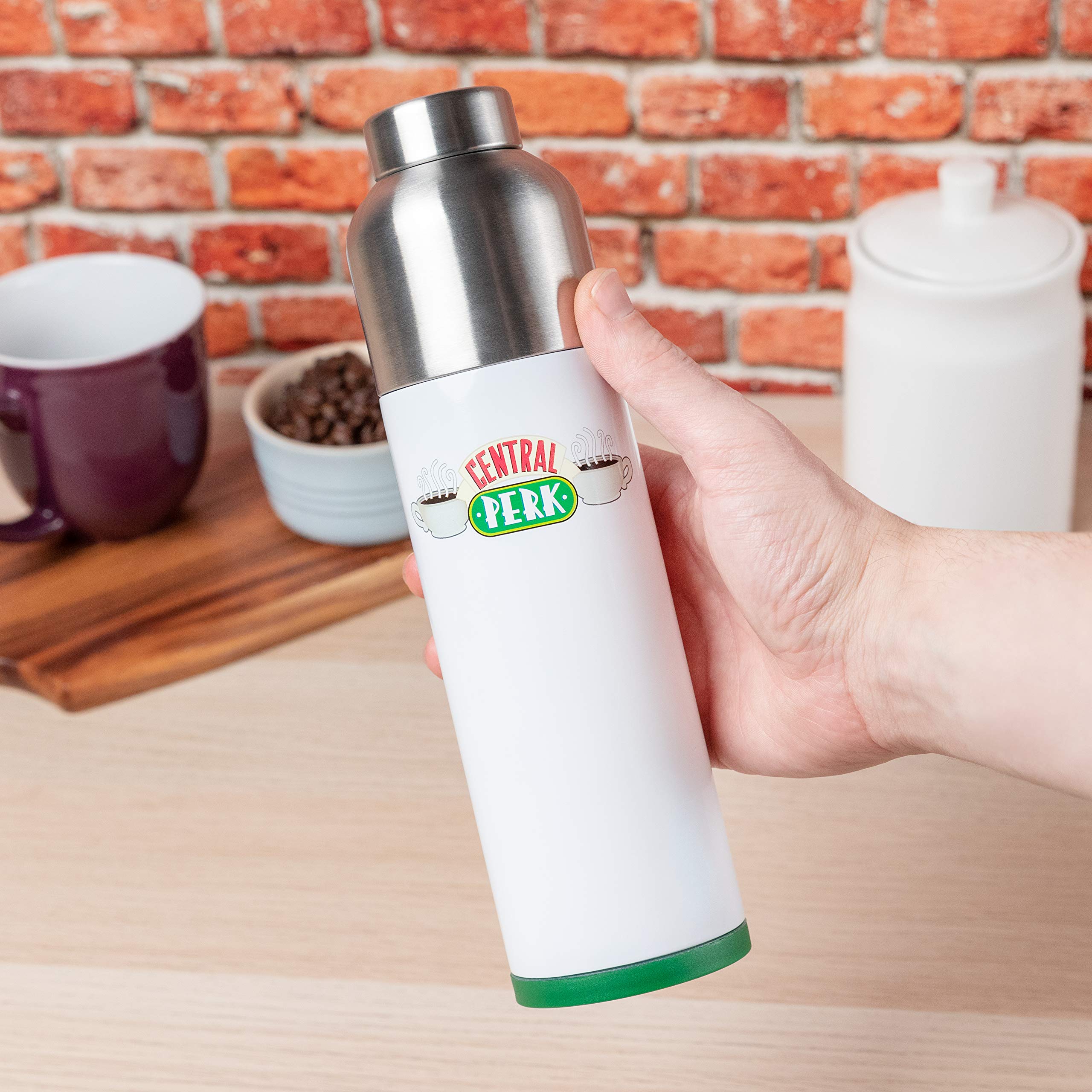 Paladone Combo Friends Travel Tumbler - Central Perk Inspired Coffee Mug | Insulated Stainless Steel Cup for Hot & Cold Drinks | Perfect Gift for Friends Fans, Office Use, Travel & Outdoor Activities