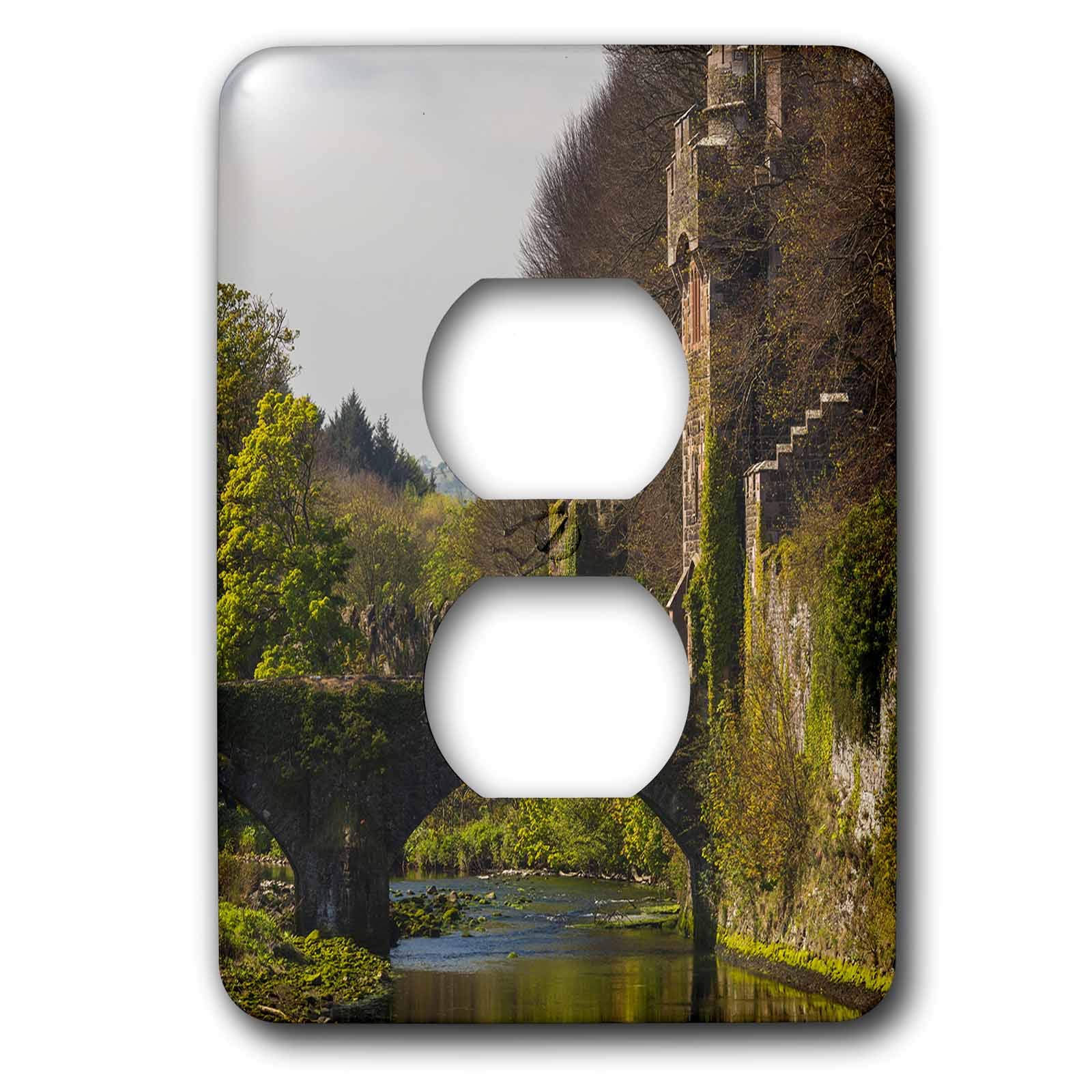 3D Rose Danita Delimont Ireland Northern Ireland County Antrim Glenarm Castle Entrance Wall Plate - 2 Plug Outlet Cover for Home Decor - Perfect for Living Room, Bedroom, Office & Irish-Themed Spaces