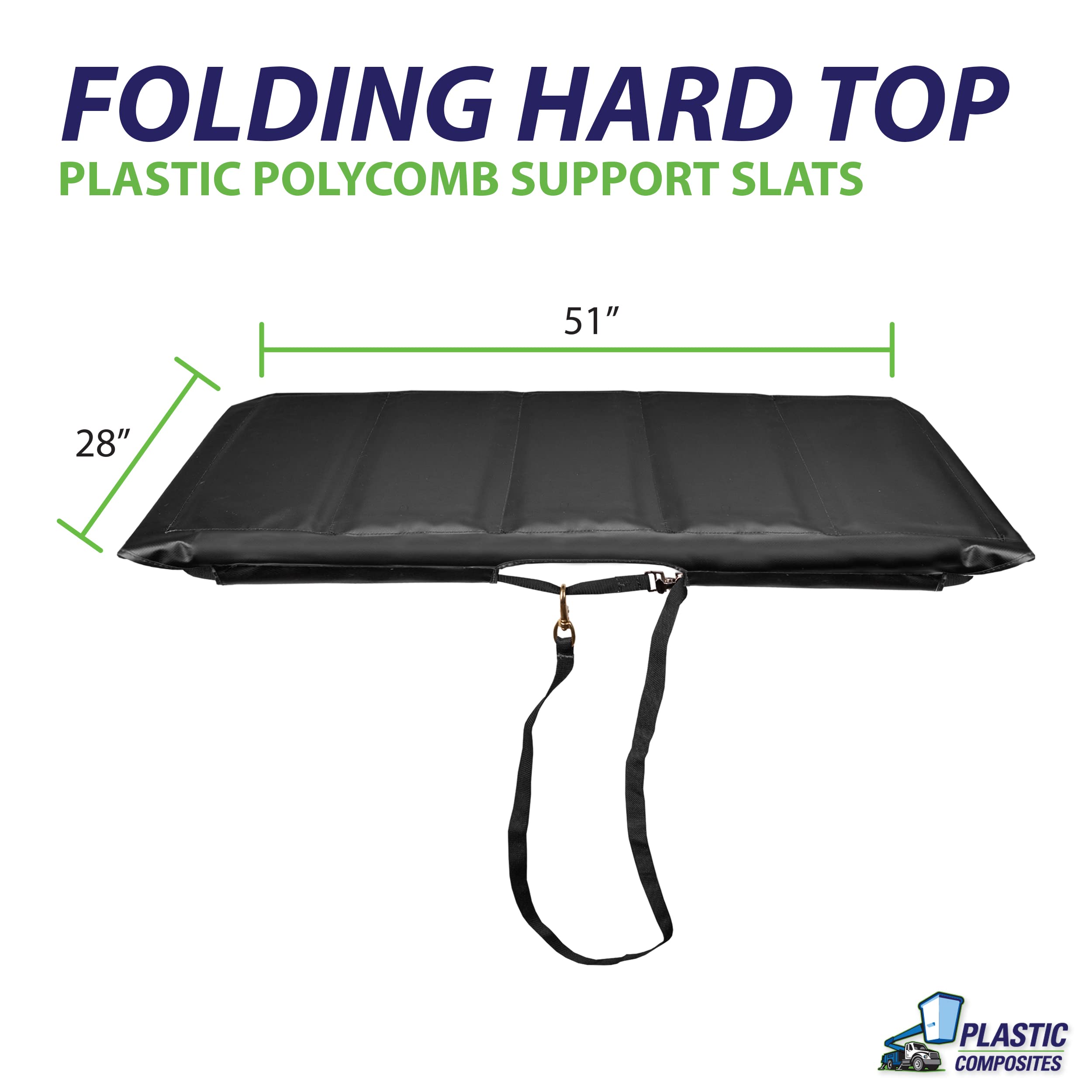**Foldable Hard Top Bucket Cover for Bucket Trucks – Waterproof & Space-Saving Design with Nylon Strap & Buckle – Fits 2-Man Bucket (28