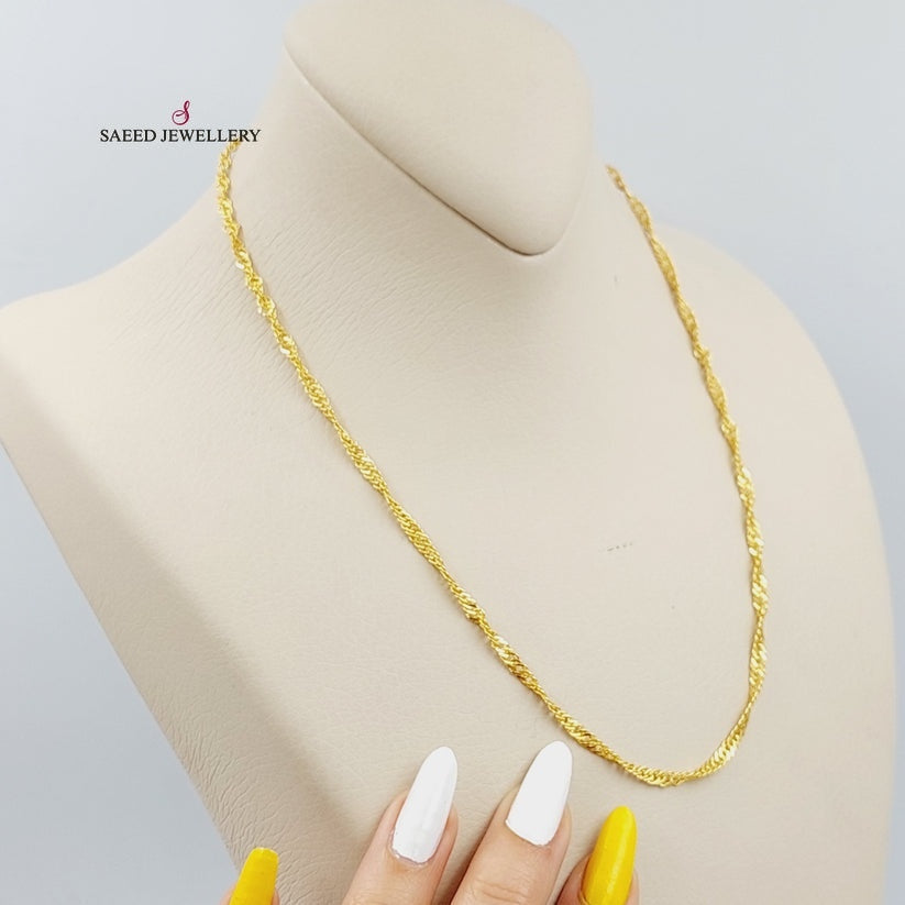 5mm Singapore Chain Necklace for Women - Dainty Gold or Silver Layering Chain - Perfect for Everyday Wear, Gift Giving & Special Occasions
