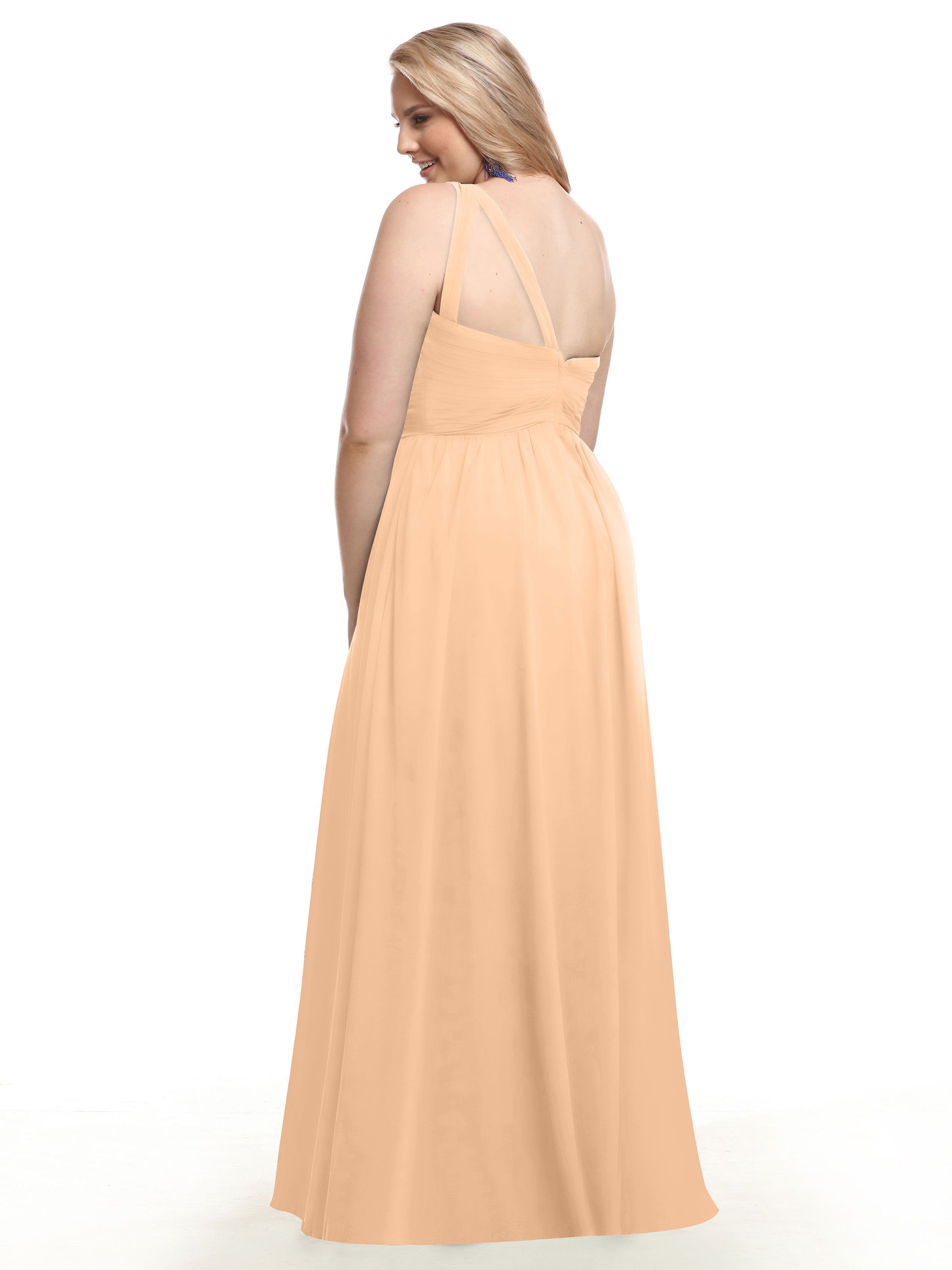 Elegant One Shoulder A-Line Chiffon Bridesmaid Dress with Ruching - Perfect for Weddings, Formal Events & Special Occasions