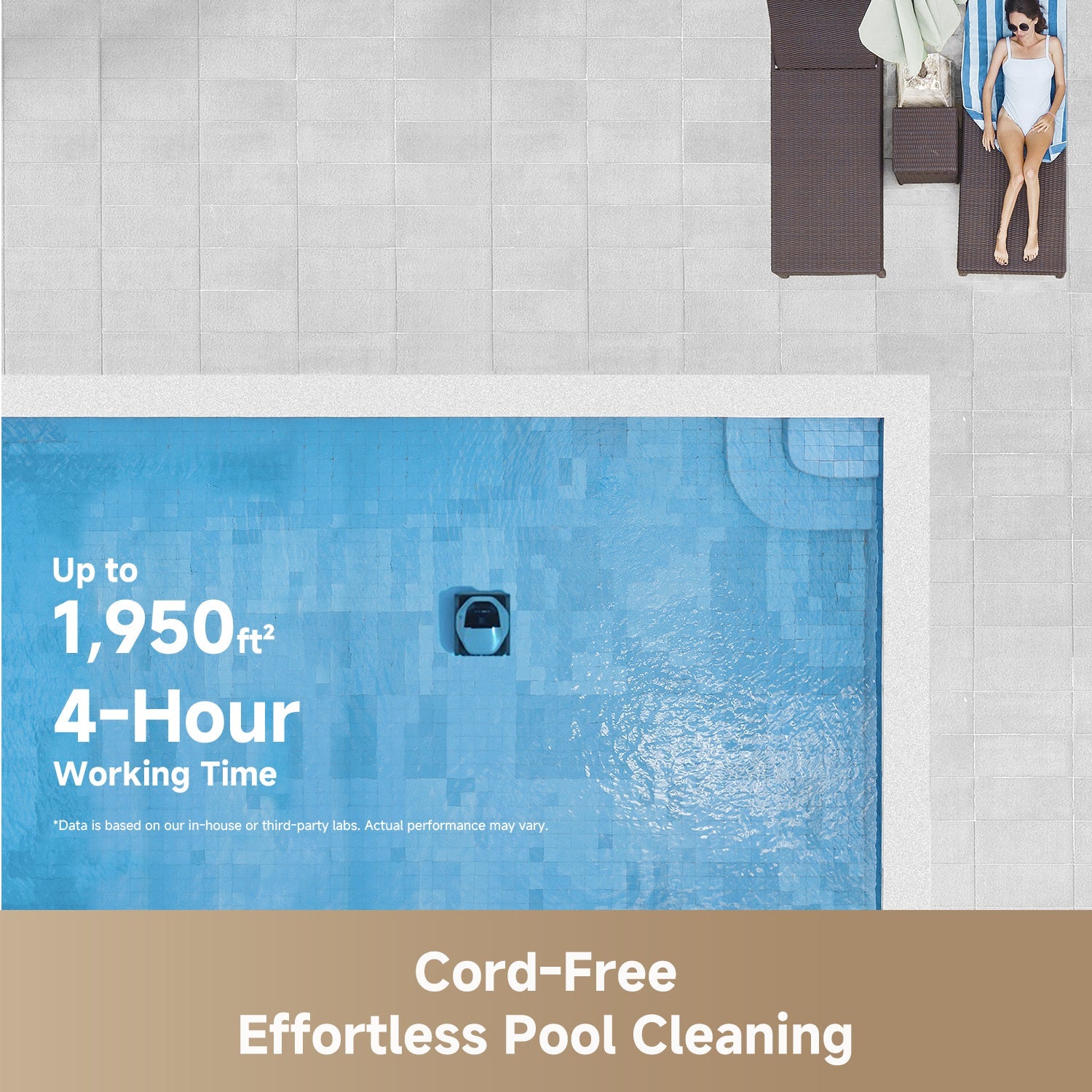 Dreame Z1 Robotic Pool Cleaner - Automatic Swimming Pool Vacuum with Smart Navigation, Powerful Suction - Perfect for In-Ground & Above Ground Pools - Ideal for Weekly Pool Maintenance & Deep Cleaning