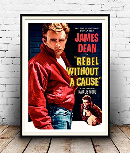 Rebel Without a Cause James Dean Vintage Movie Poster Print - 36x24 Inch Wall Art Decor for Home, Office & Man Cave