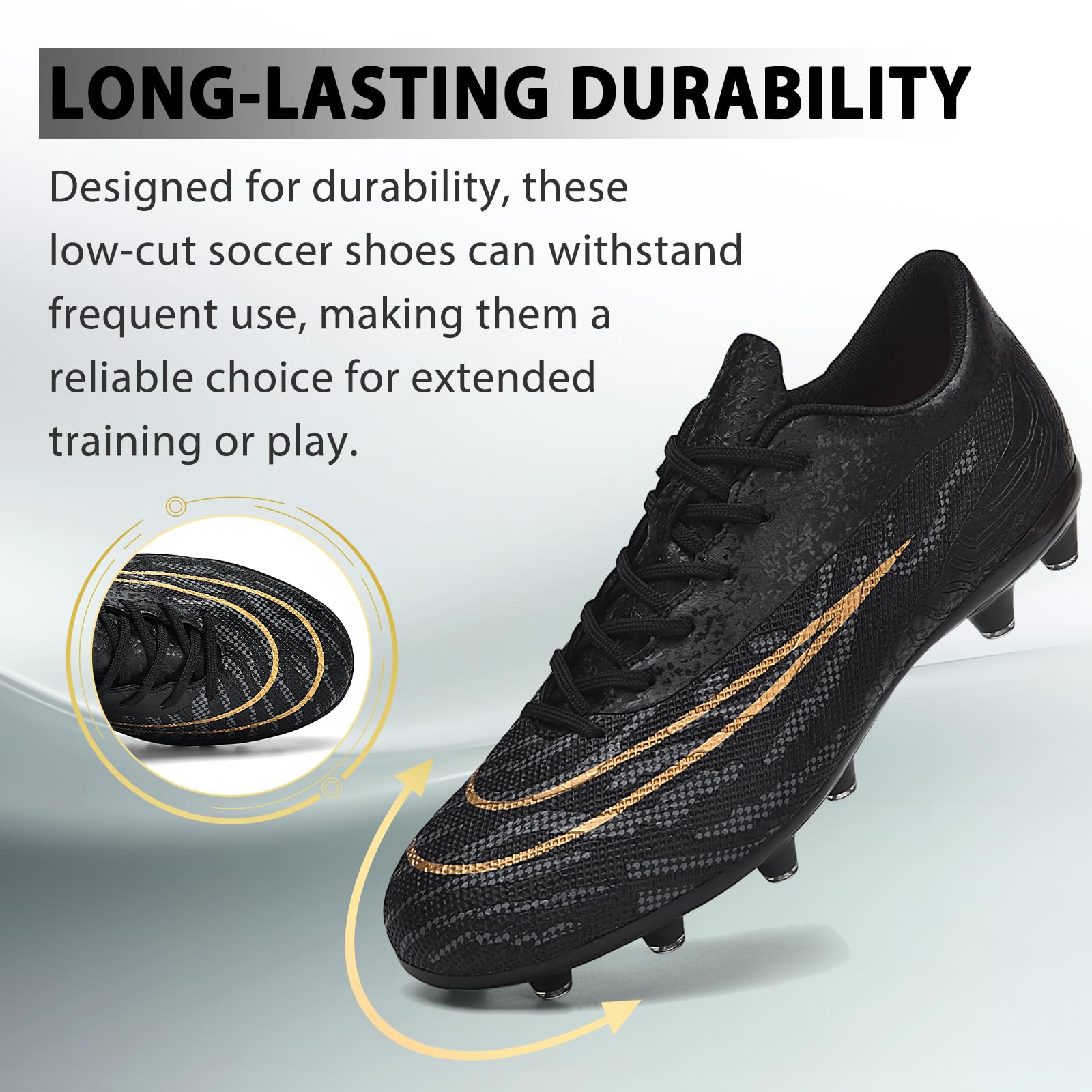 Men's & Women's Soccer Cleats - Lightweight Football Shoes for Adults & Big Boys - AG Studs for Firm Ground - Perfect for Training, Matches & Outdoor Sports